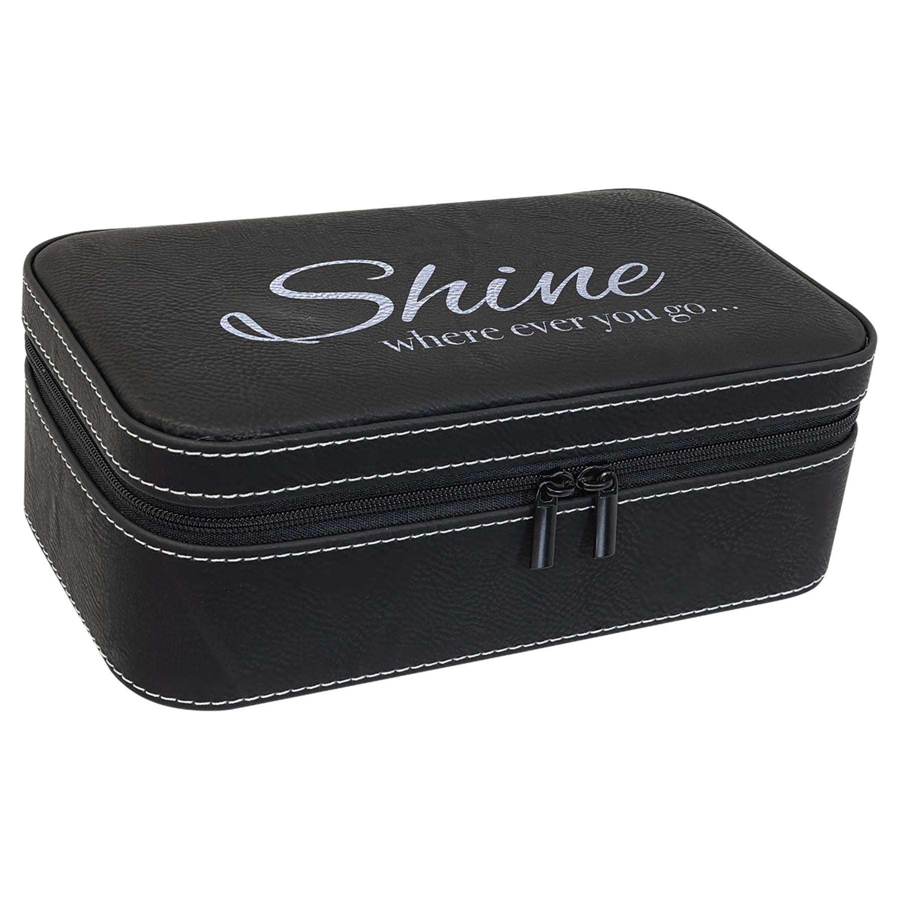 Laserable Leatherette Travel Jewelry Box
