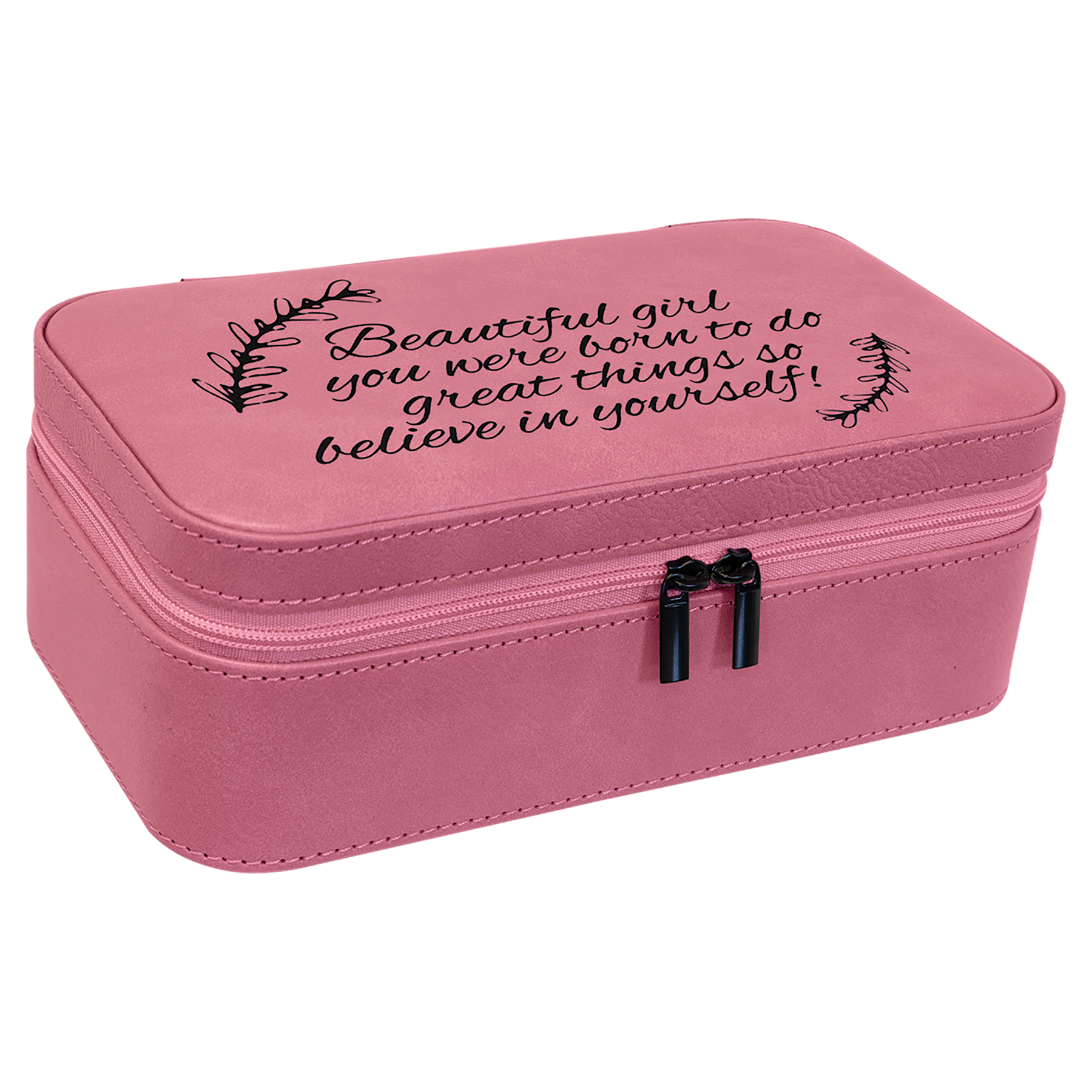 Laserable Leatherette Travel Jewelry Box
