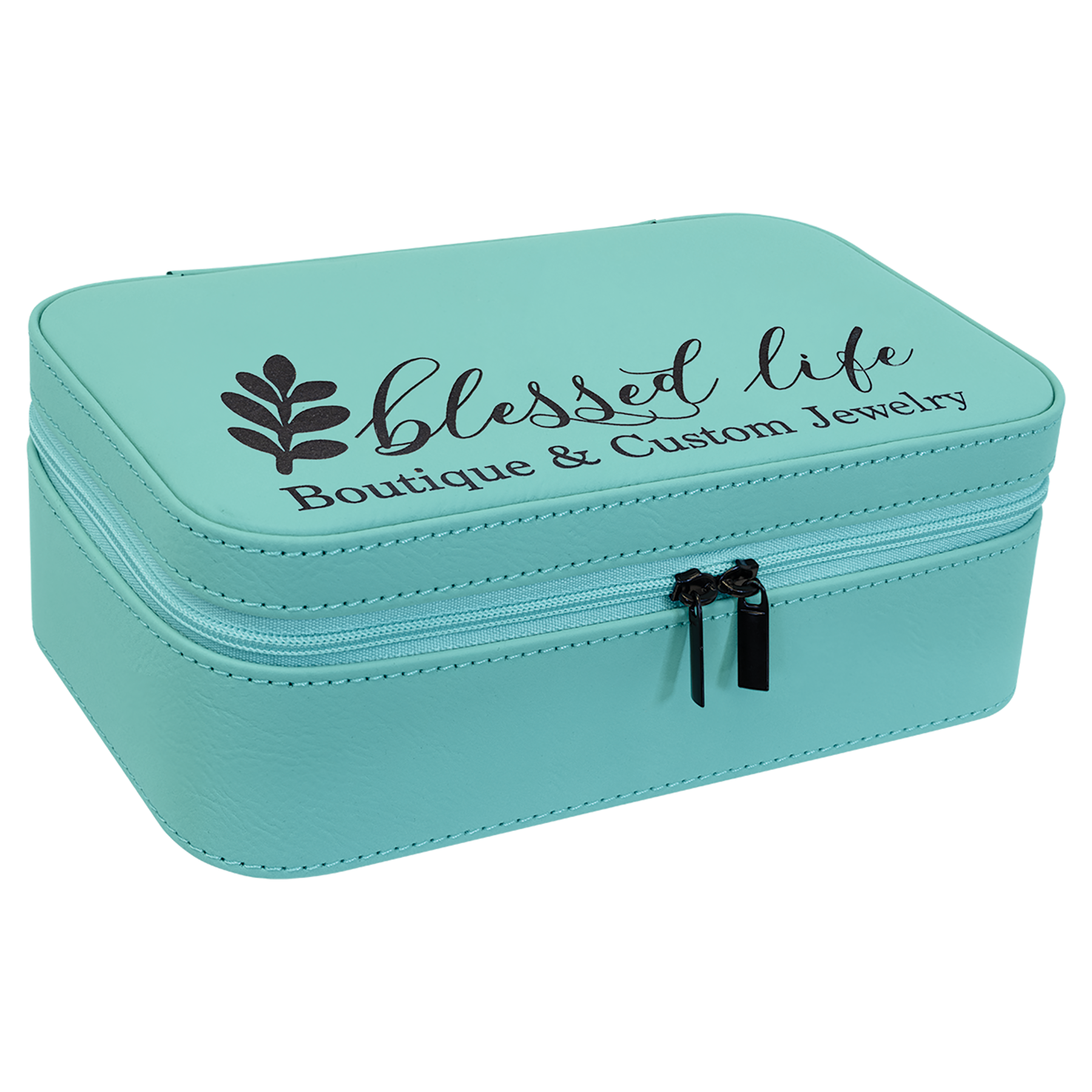 Laserable Leatherette Travel Jewelry Box