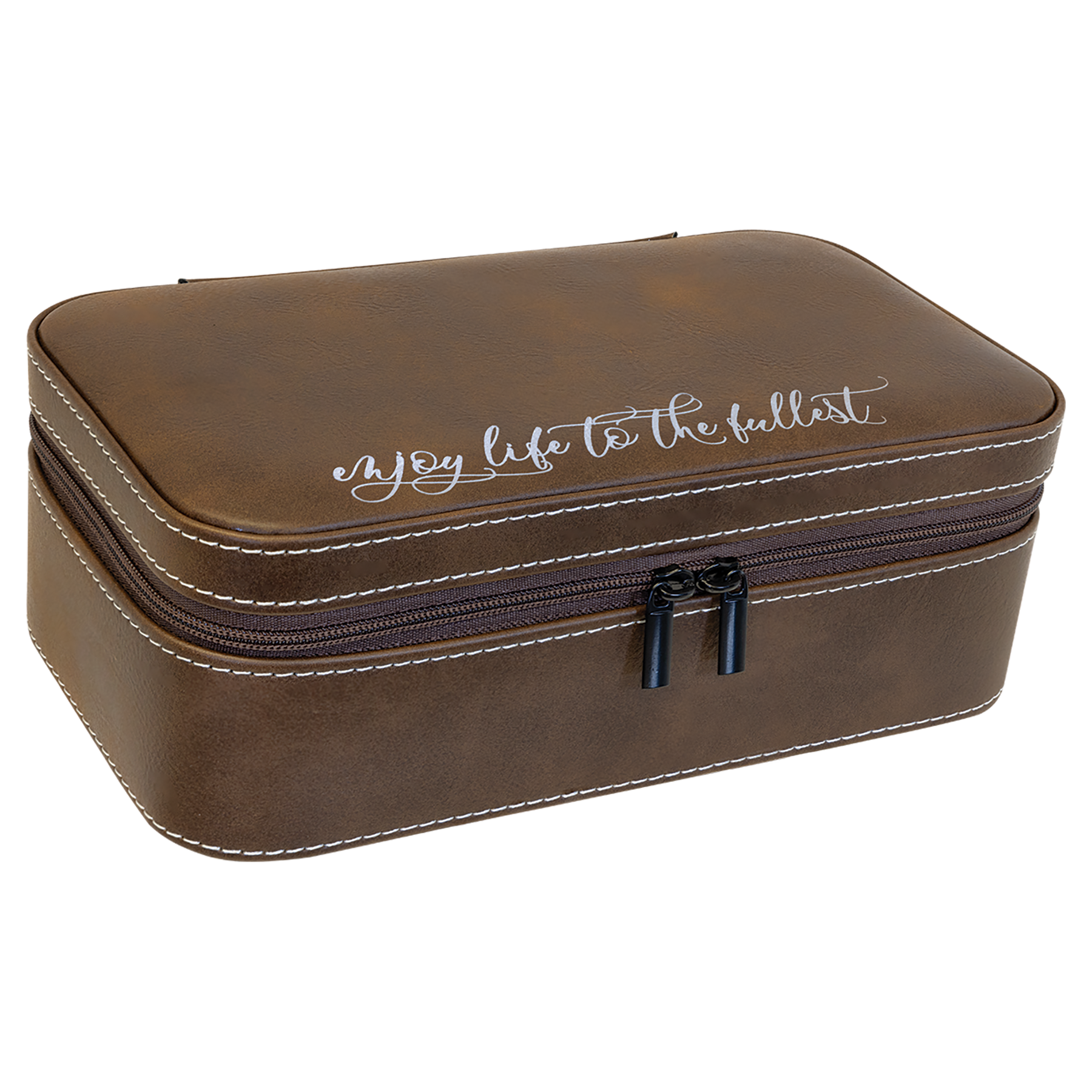 Laserable Leatherette Travel Jewelry Box