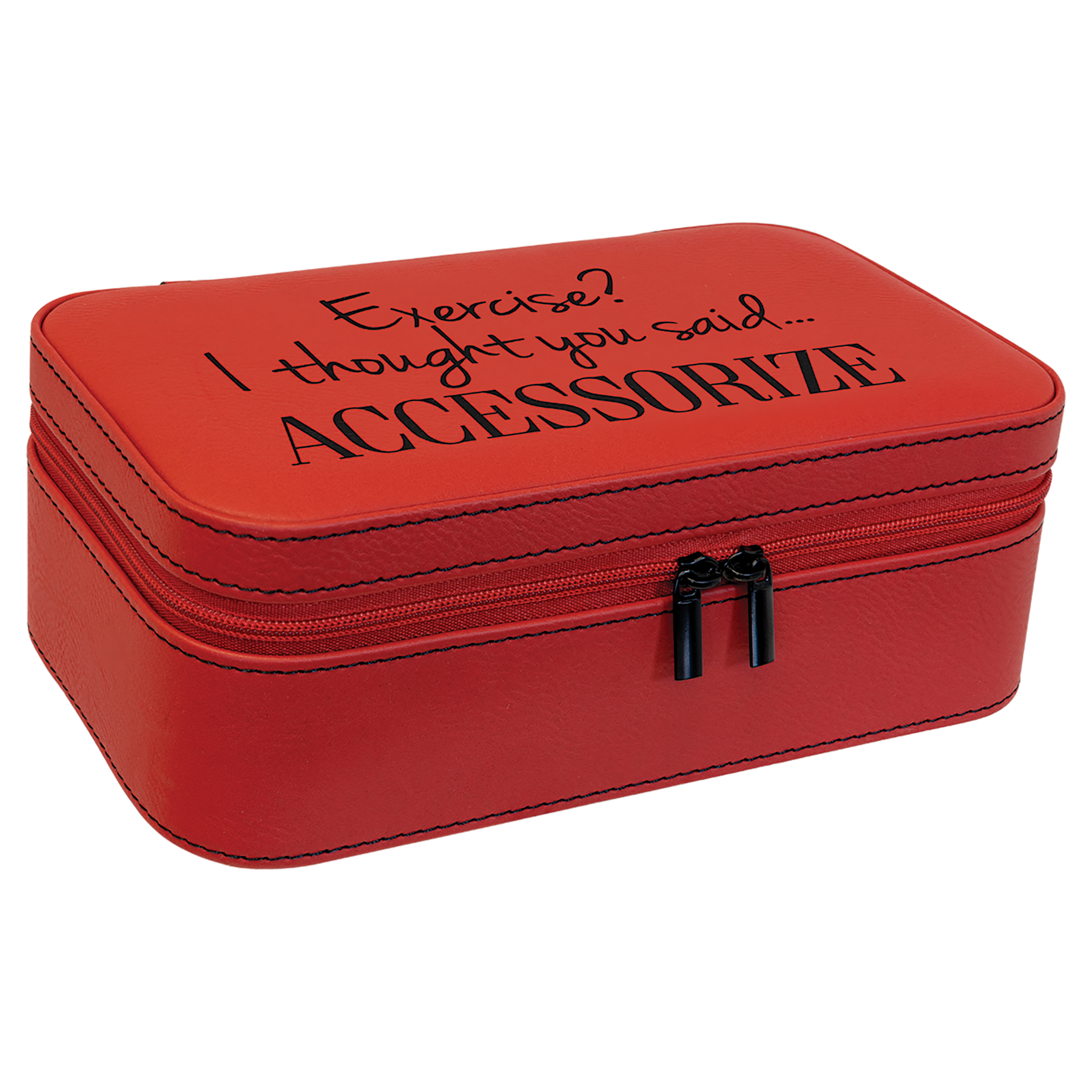 Laserable Leatherette Travel Jewelry Box