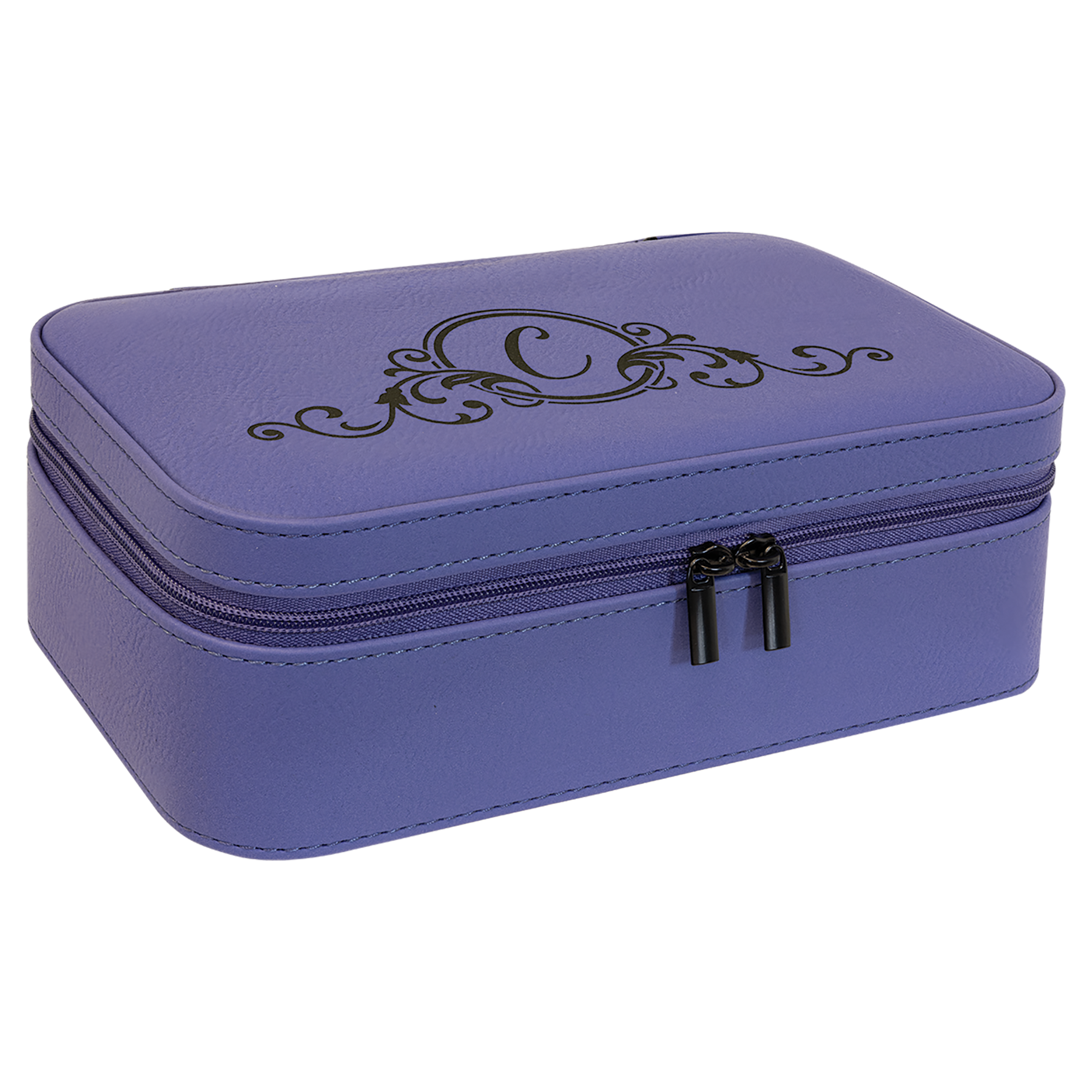 Laserable Leatherette Travel Jewelry Box