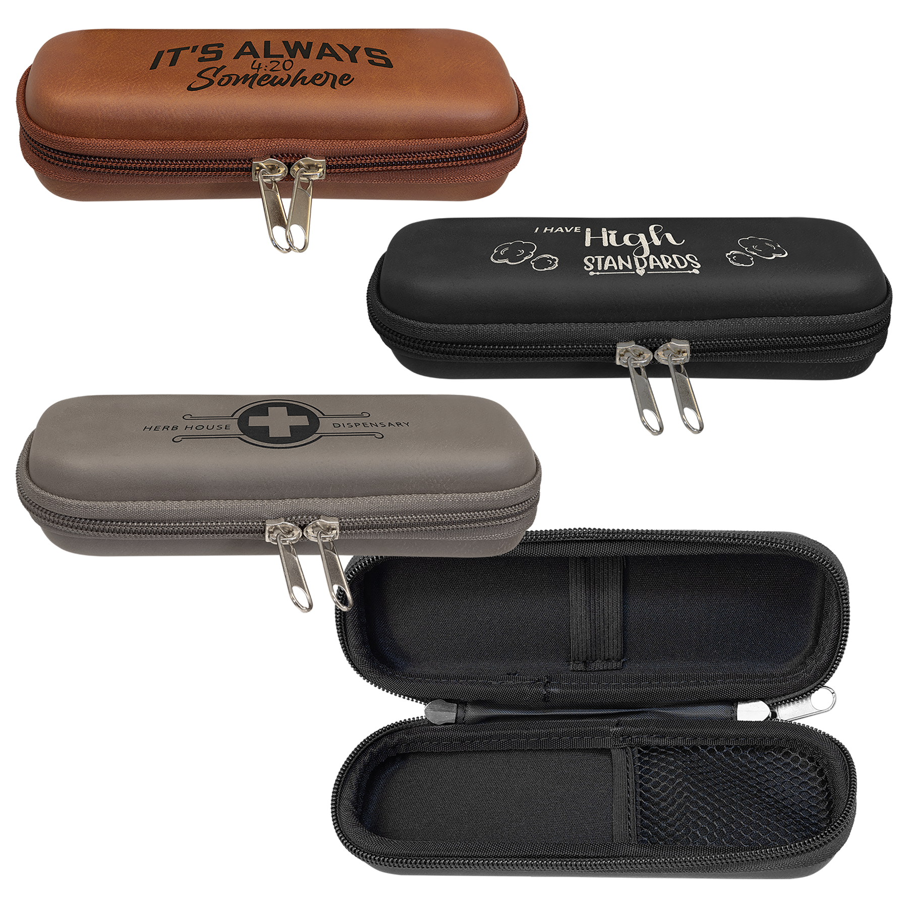 Laserable Leatherette Smoke Cases