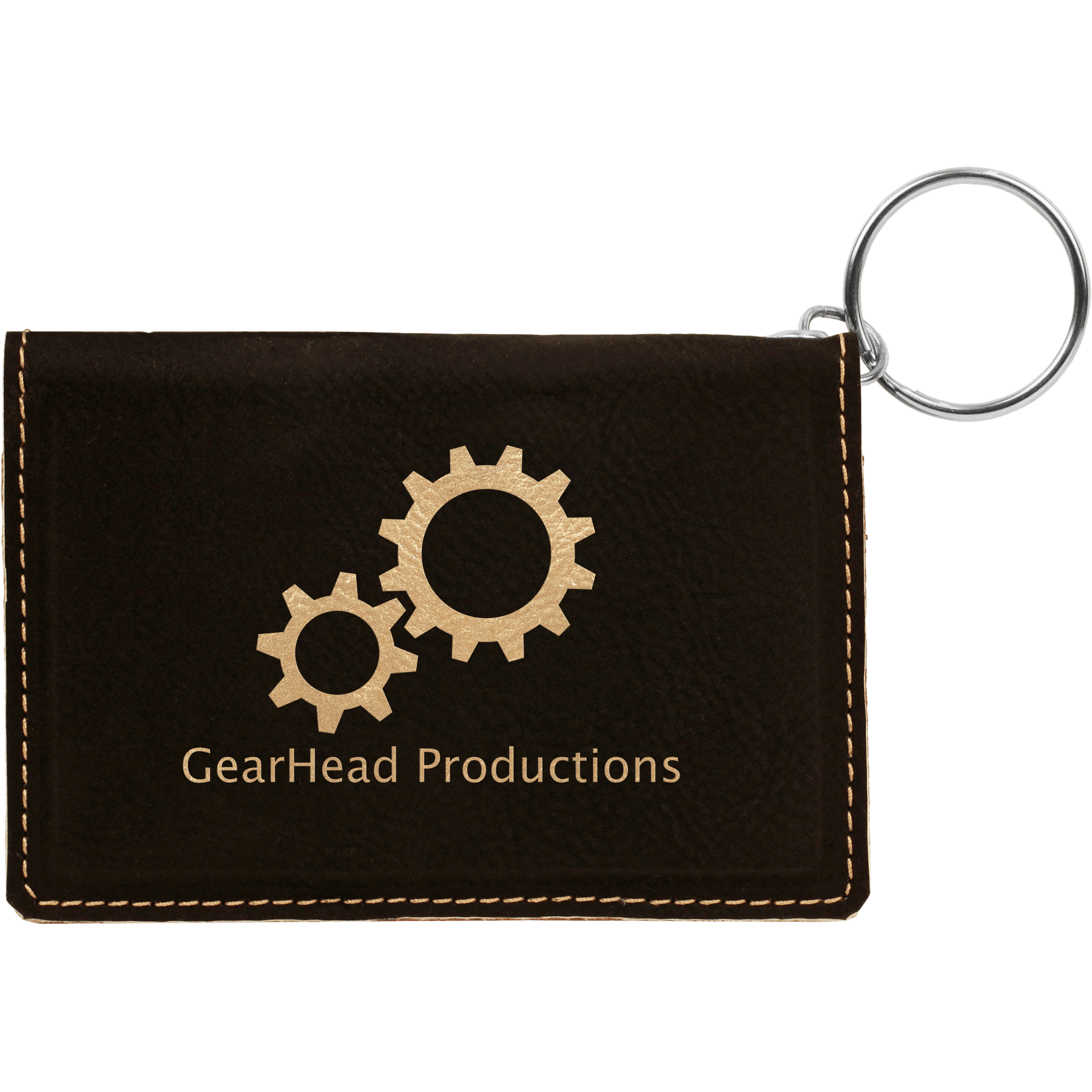Leatherette ID Holder Keychain