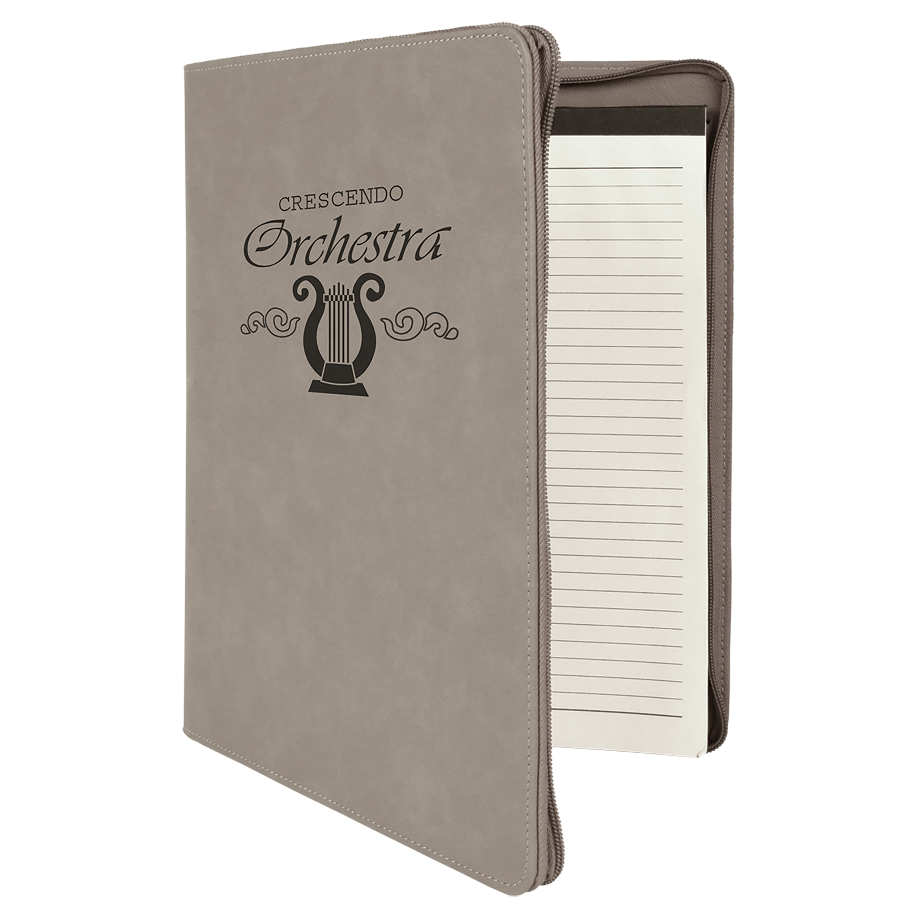 Laserable Leatherette Portfolio with Zipper