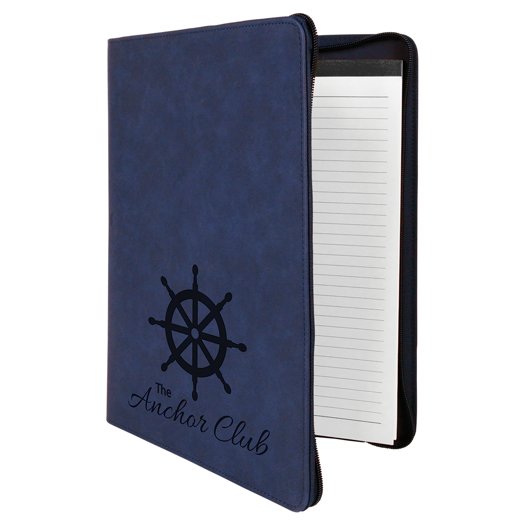 Laserable Leatherette Portfolio with Zipper