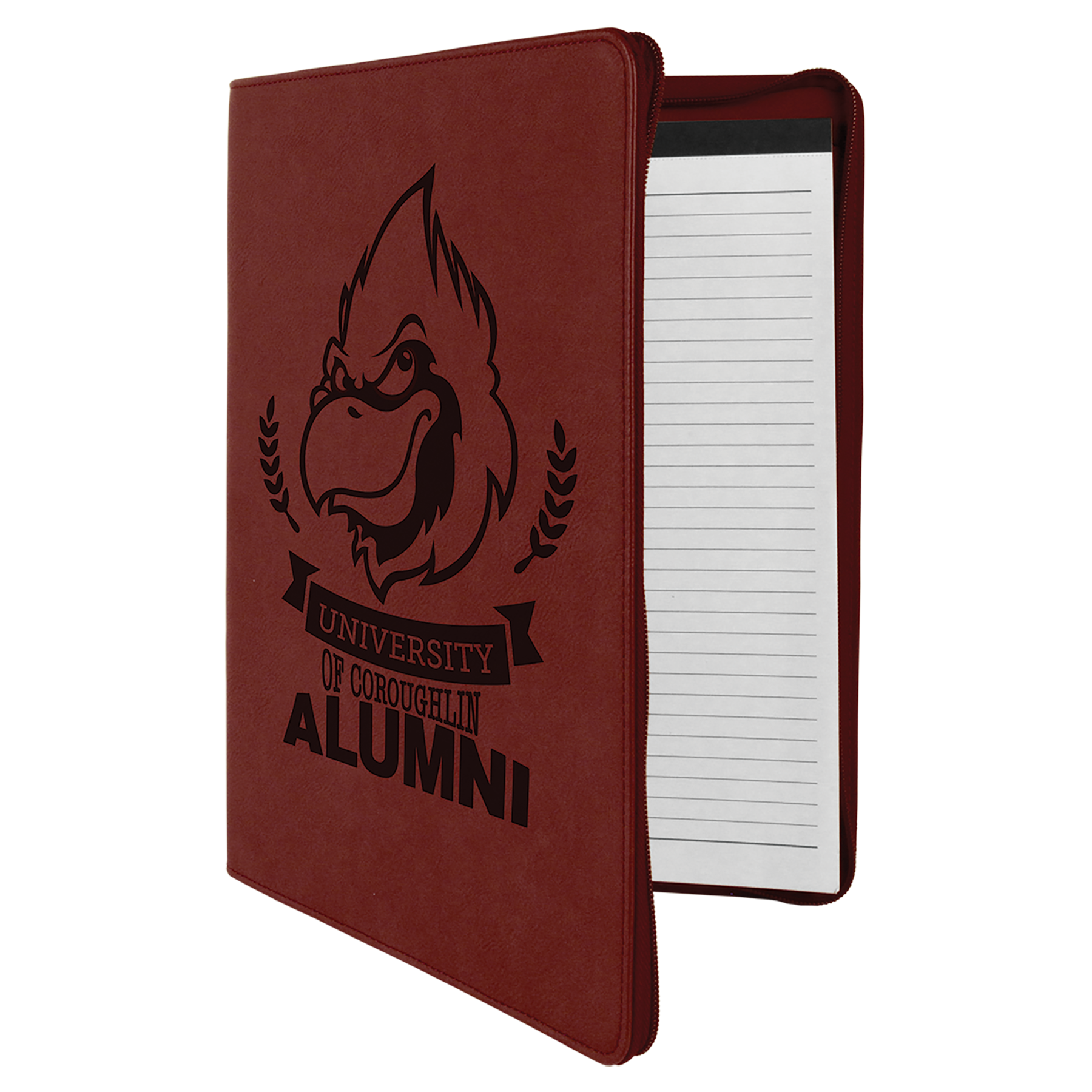 Laserable Leatherette Portfolio with Zipper