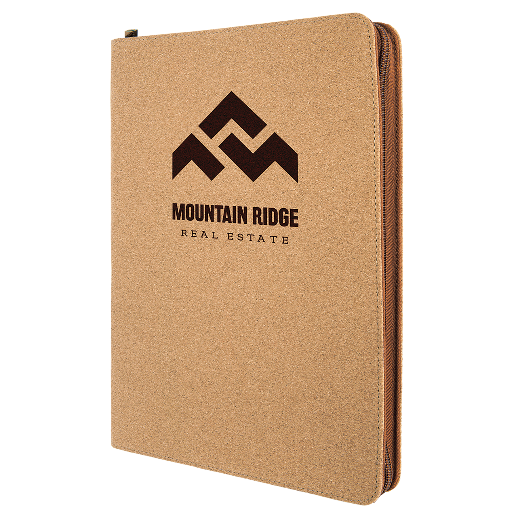 Laserable Leatherette Portfolio with Zipper