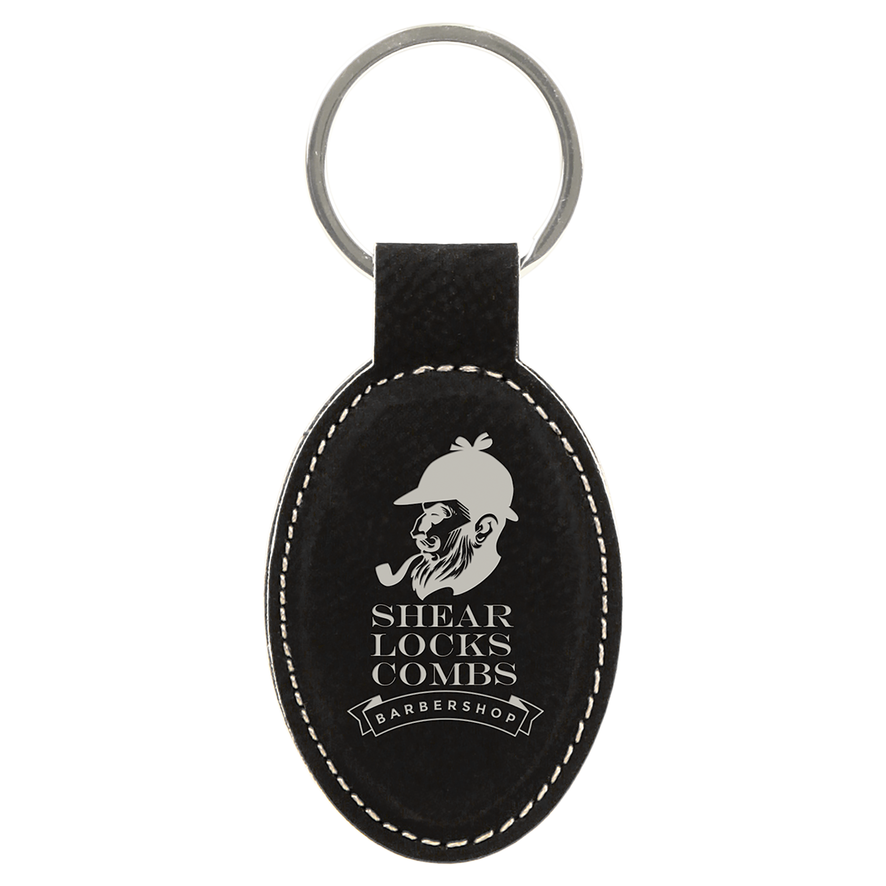 Laserable Leatherette Keychain