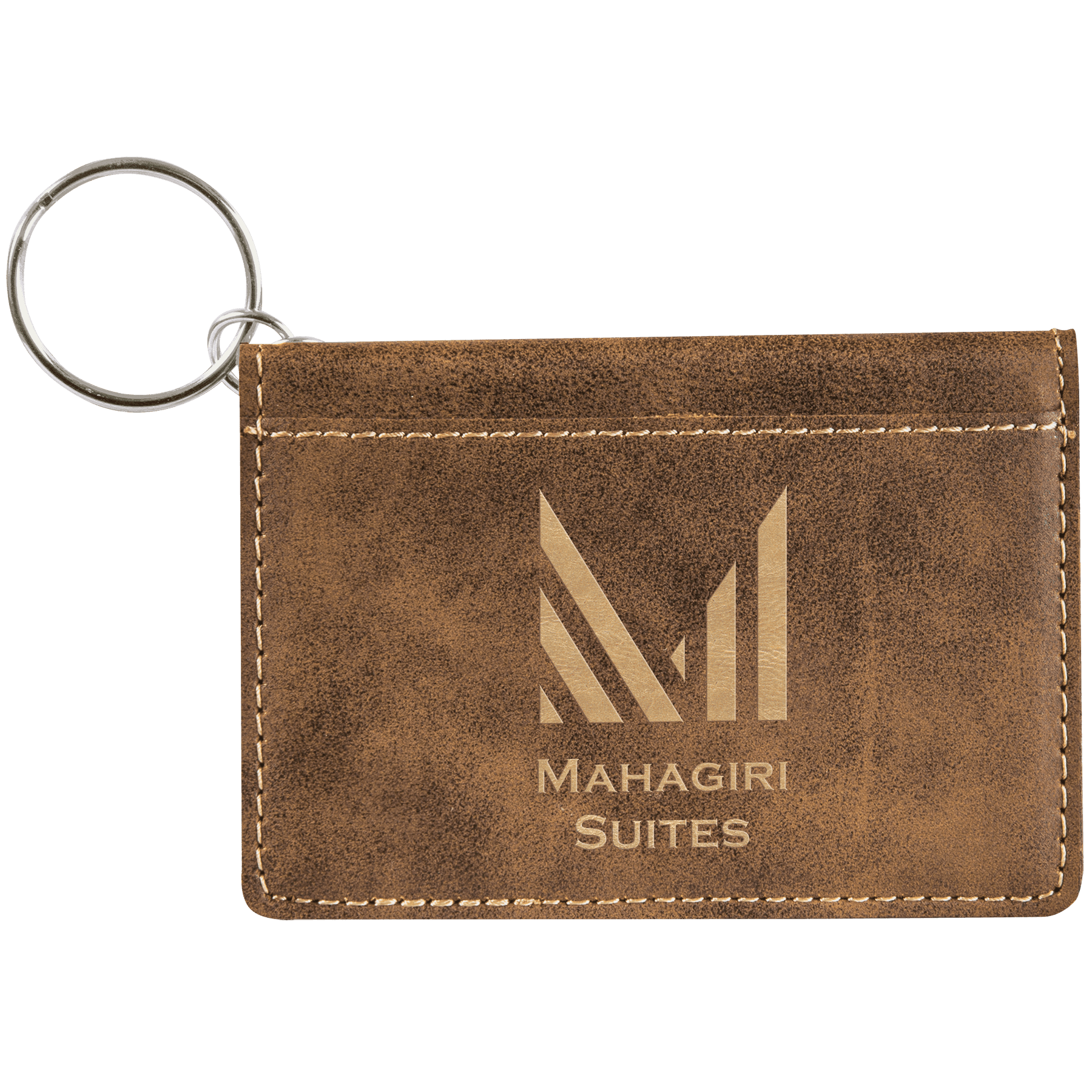 Leatherette ID Holder Keychain