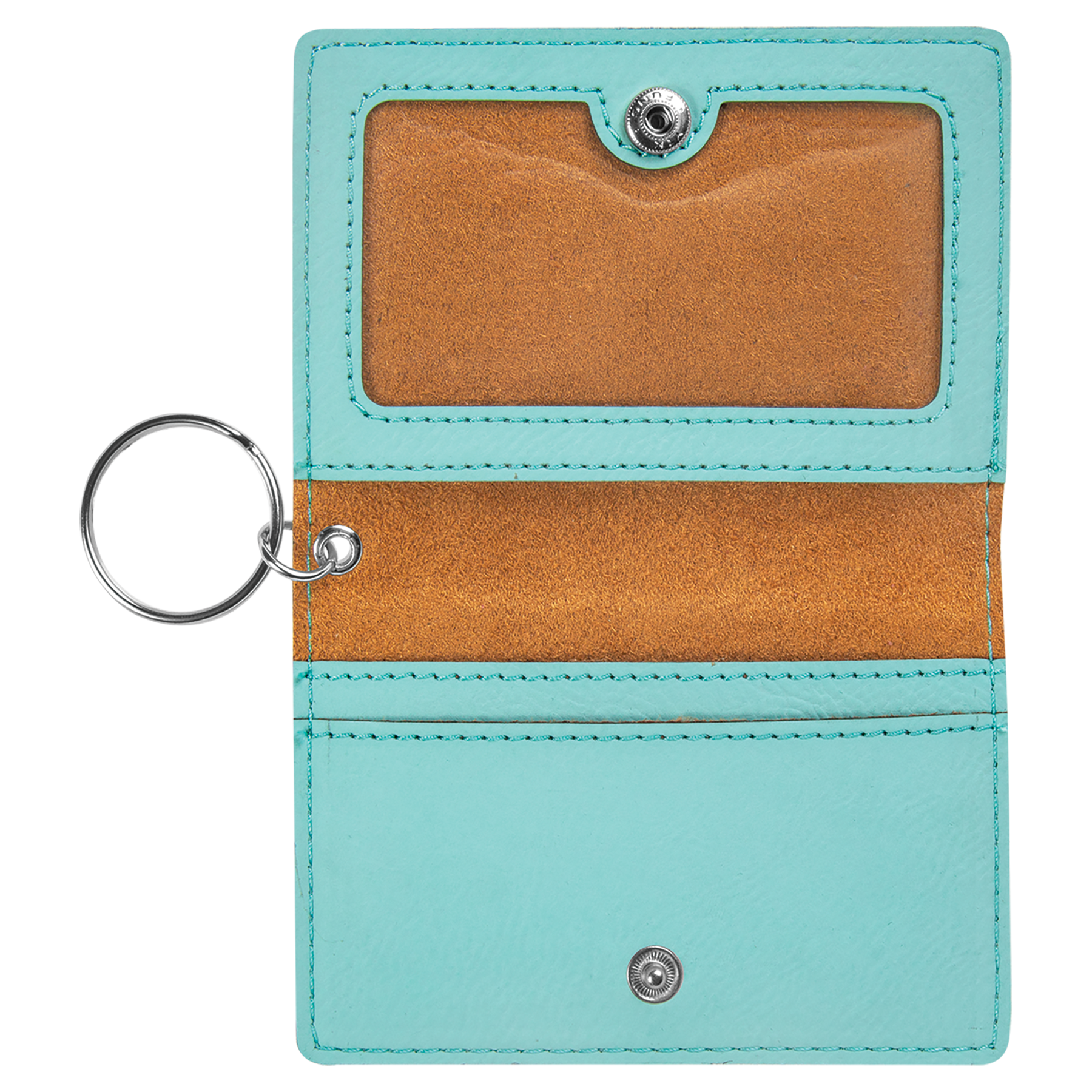 Leatherette ID Holder Keychain