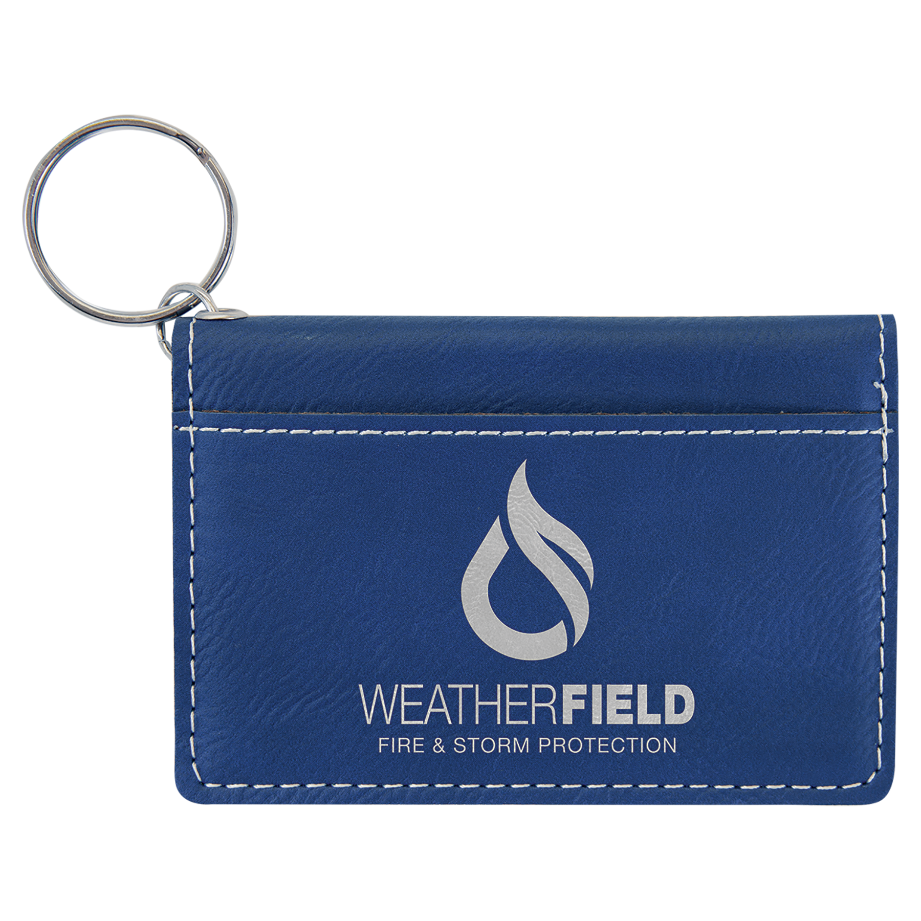 Leatherette ID Holder Keychain