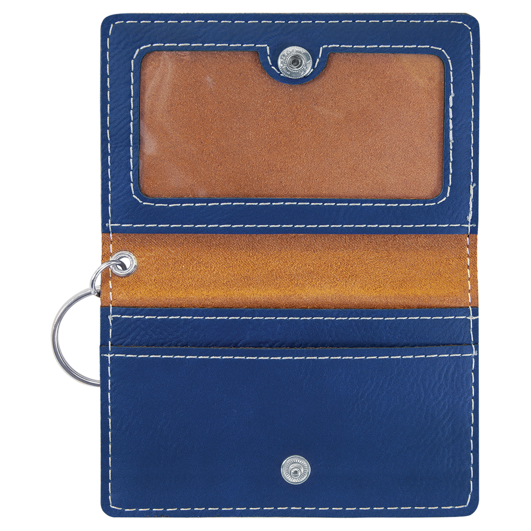 Leatherette ID Holder Keychain