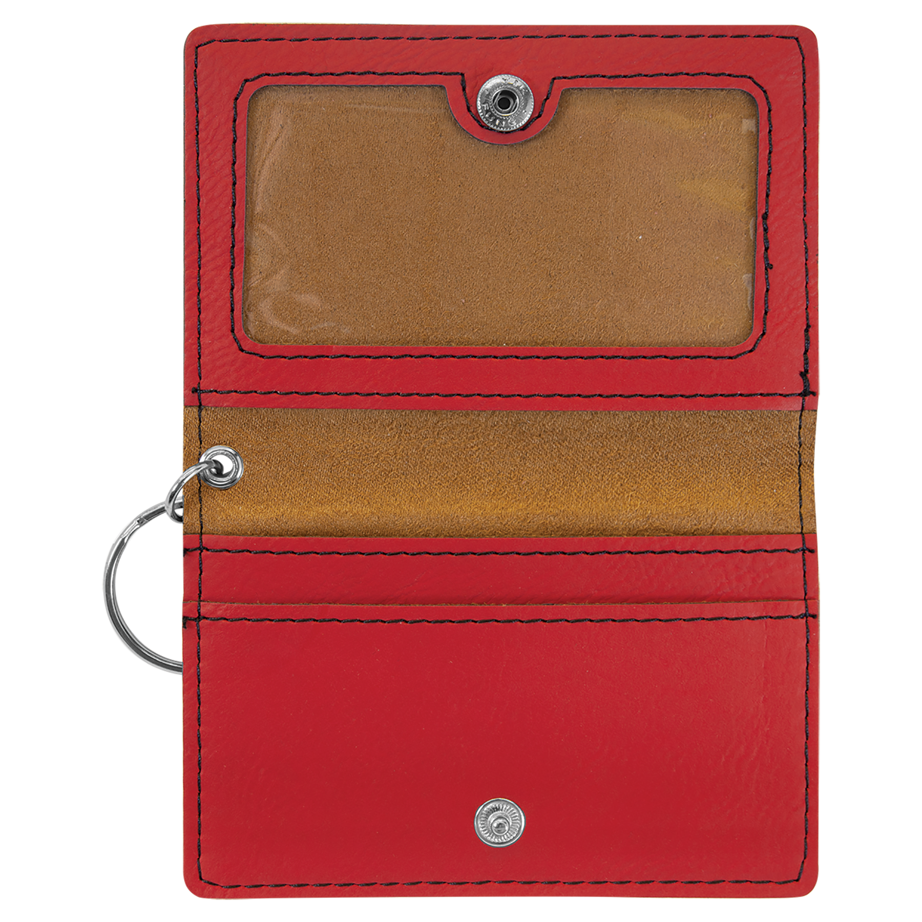 Leatherette ID Holder Keychain