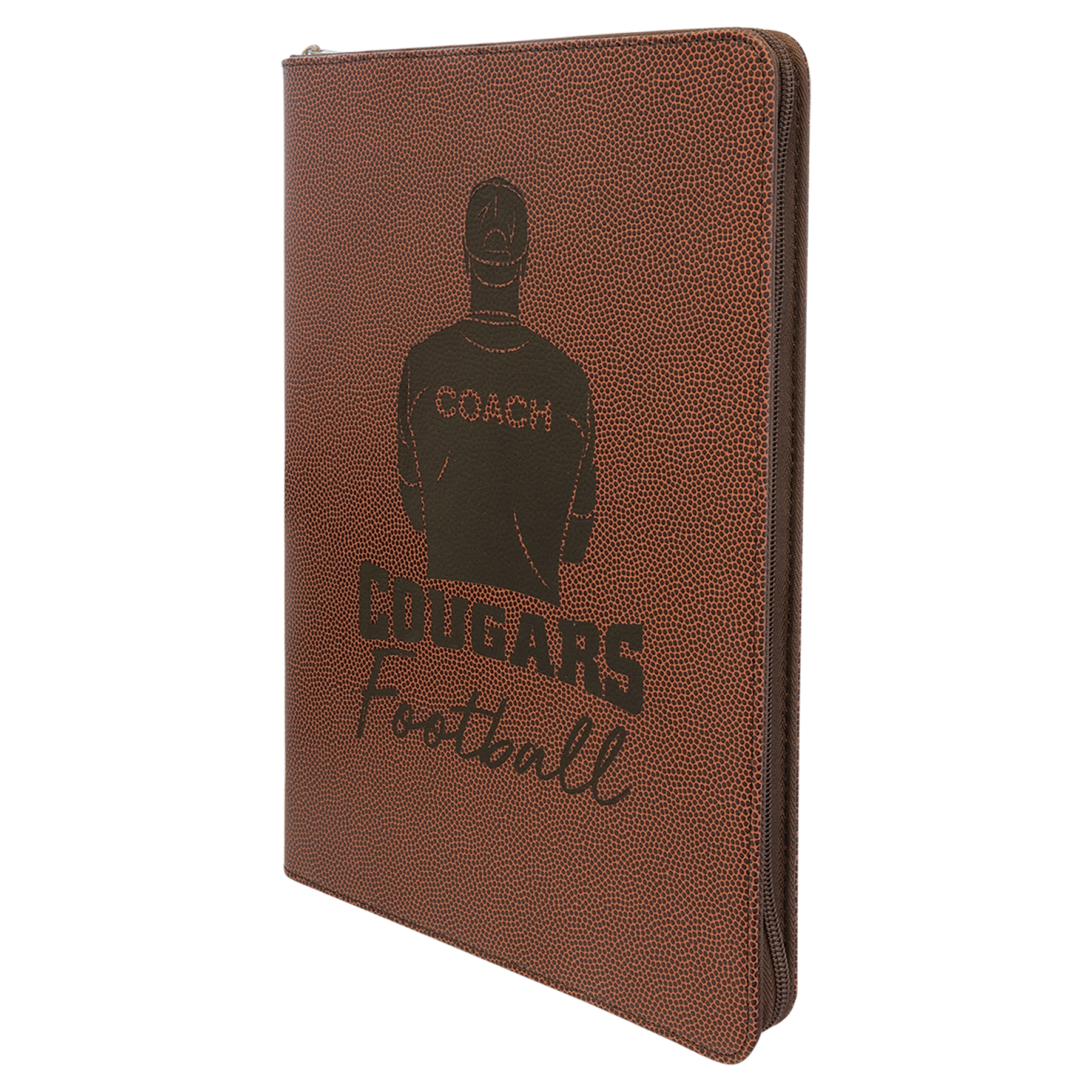 Laserable Leatherette Portfolio with Zipper