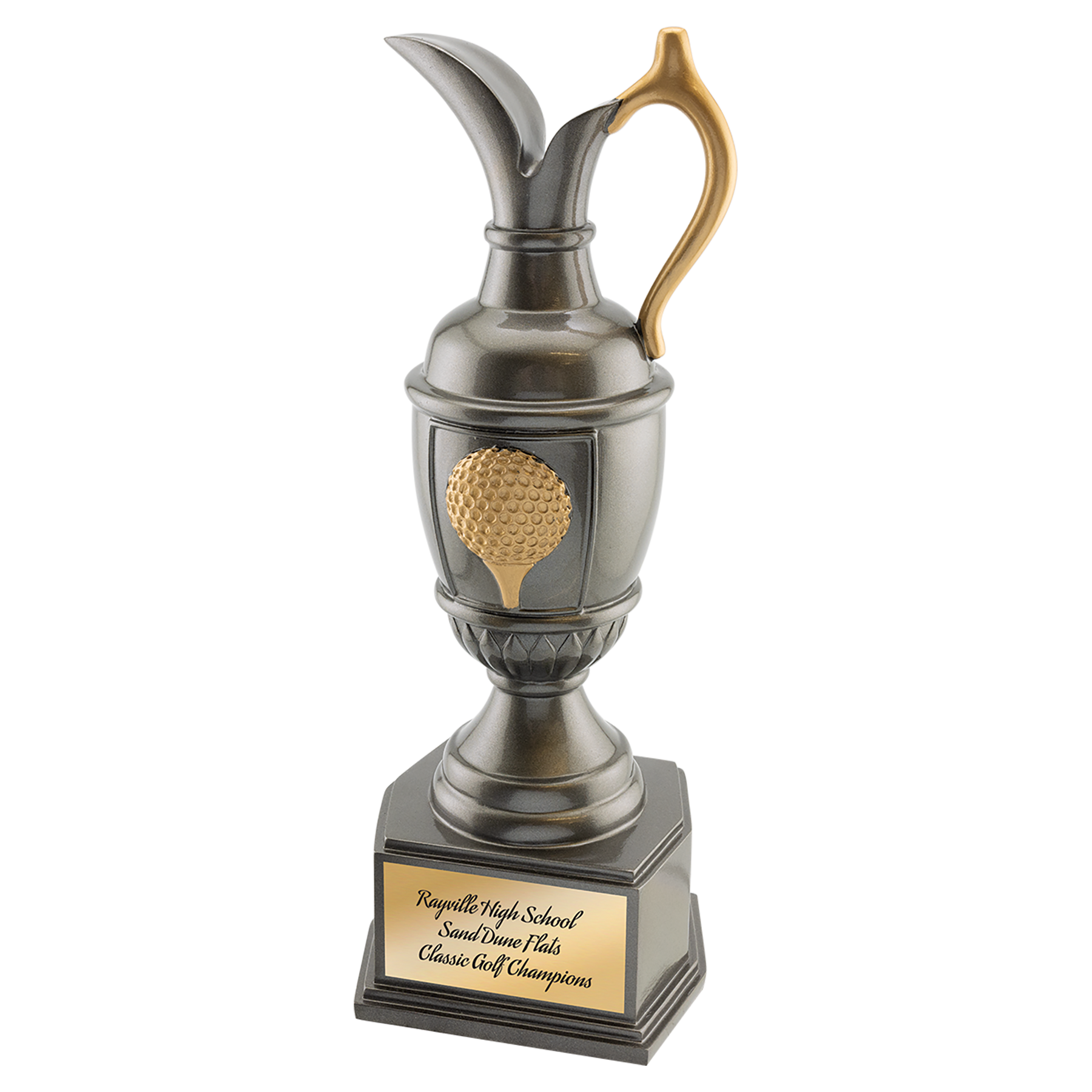 Gun Metal/Gold Golf Resin