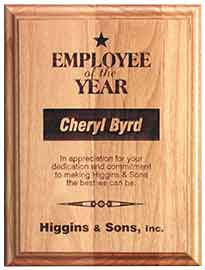 Red Alder Laser Engraved Plaque