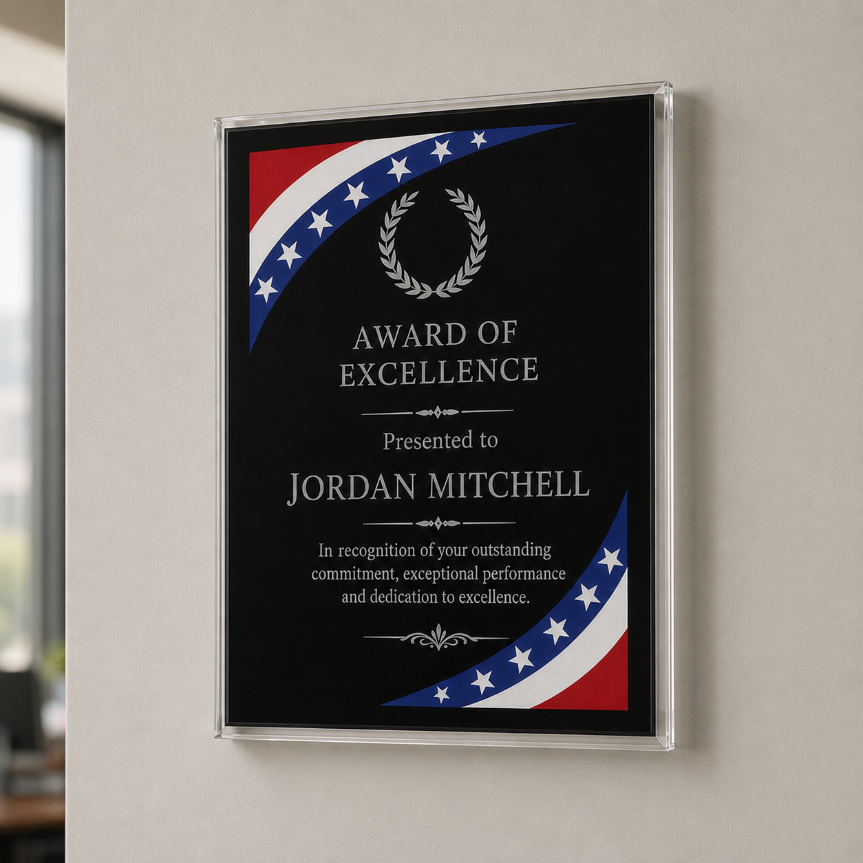 Patriotic Border Acrylic Plaque
