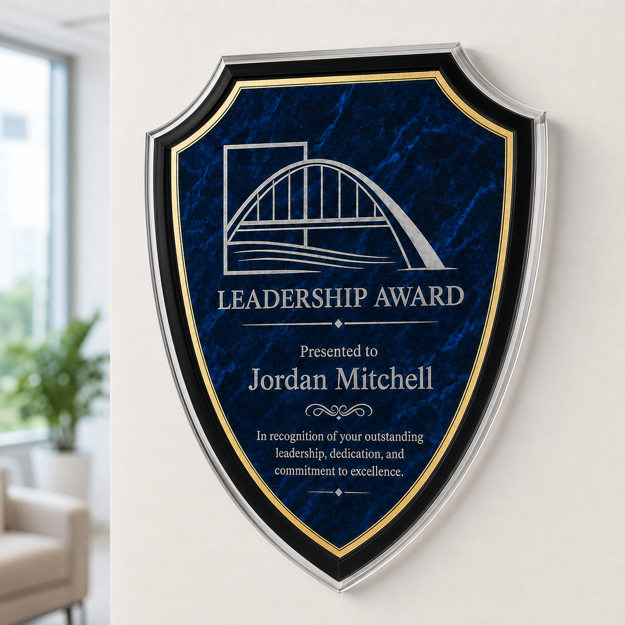 Shield-Shaped Acrylic Plaque