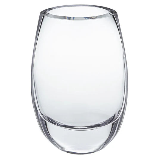 Crescendo European Mouth Blown Oval Thick Walled Vase 7.5