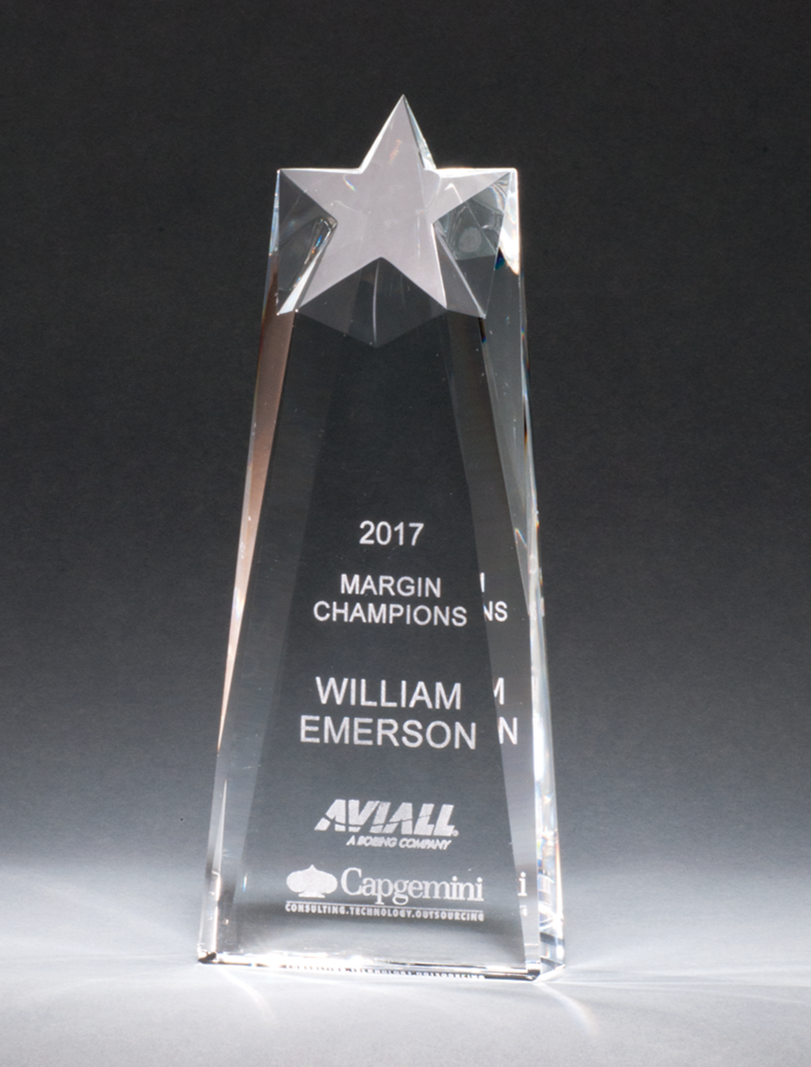Star Trophy Carved from a Block of Crystal