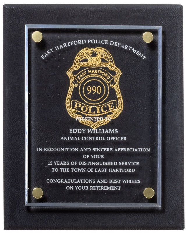 Leatherette Plaque with Raised Acrylic