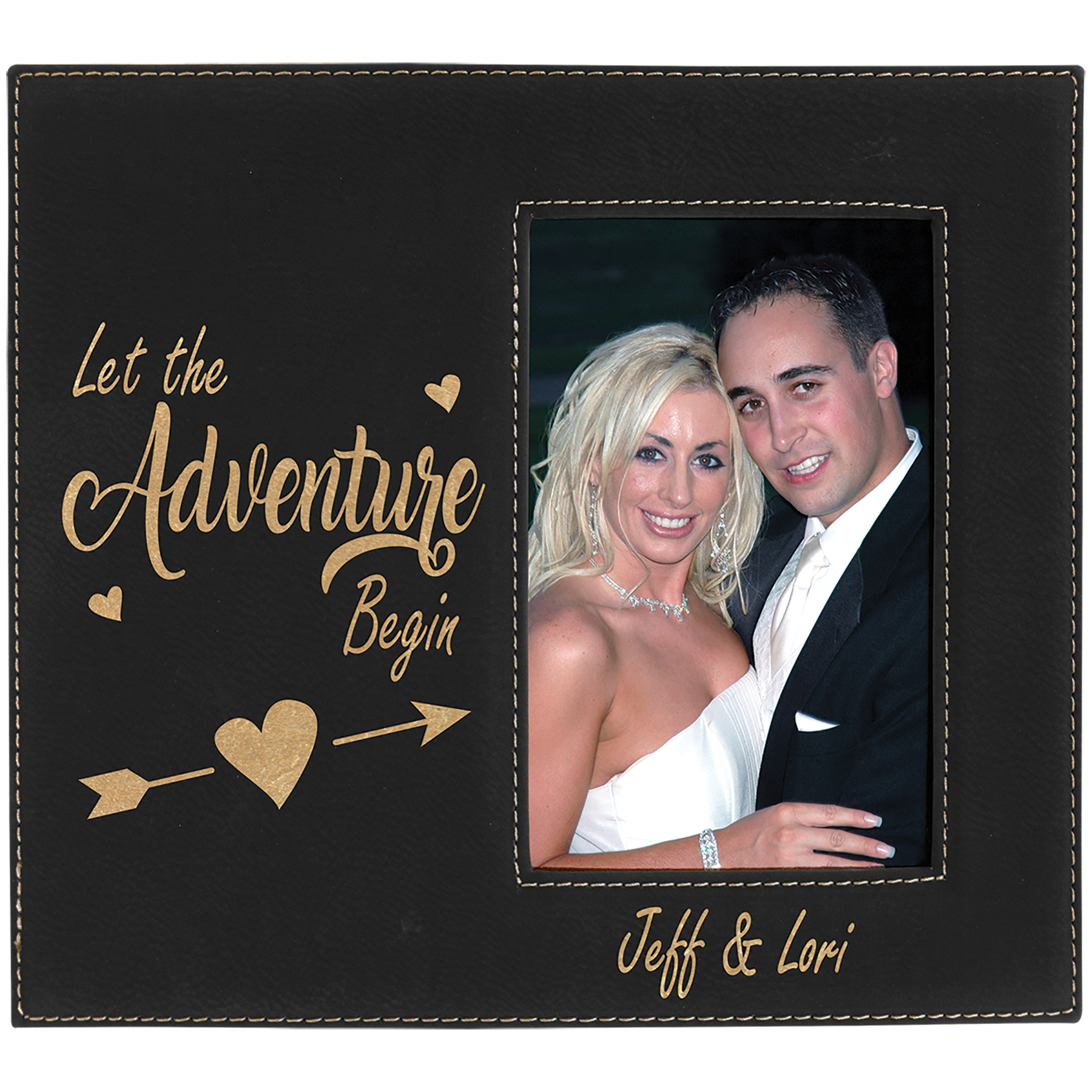 Leatherette Picture Frame with Large Engraving Area