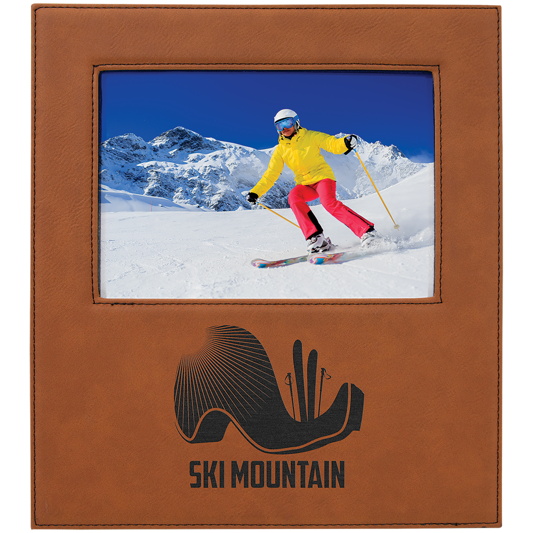 Leatherette Picture Frame with Large Engraving Area