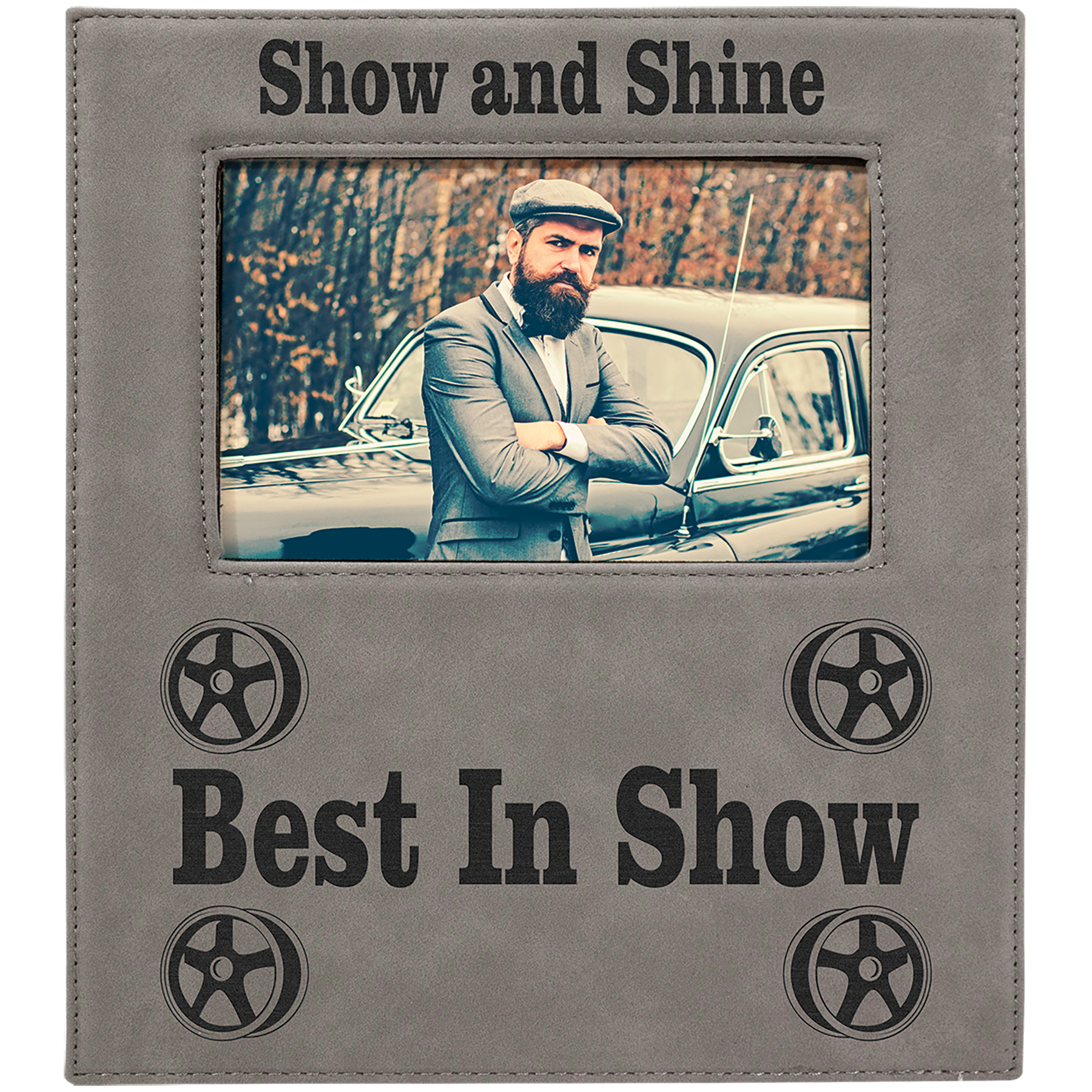 Leatherette Picture Frame with Large Engraving Area