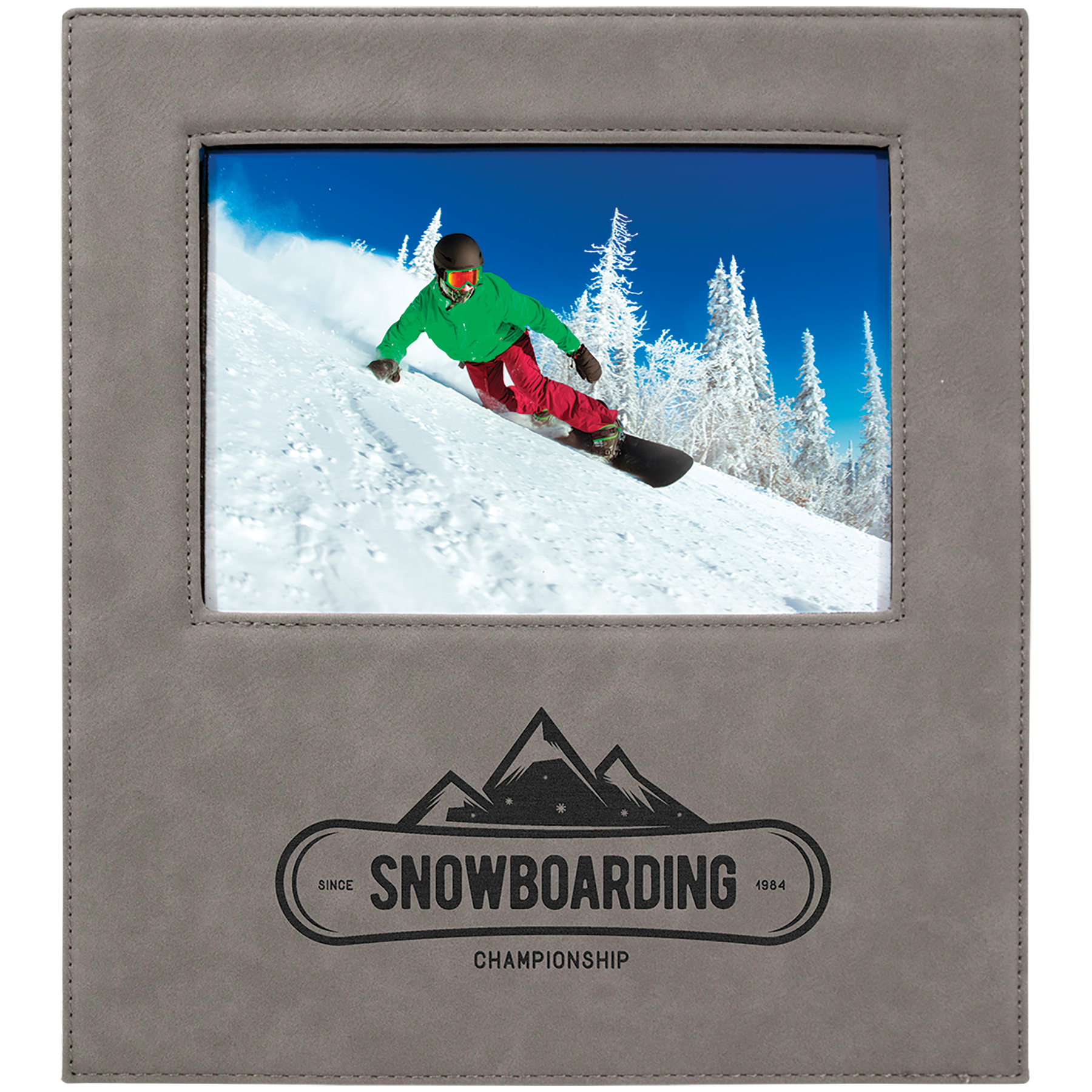 Leatherette Picture Frame with Large Engraving Area