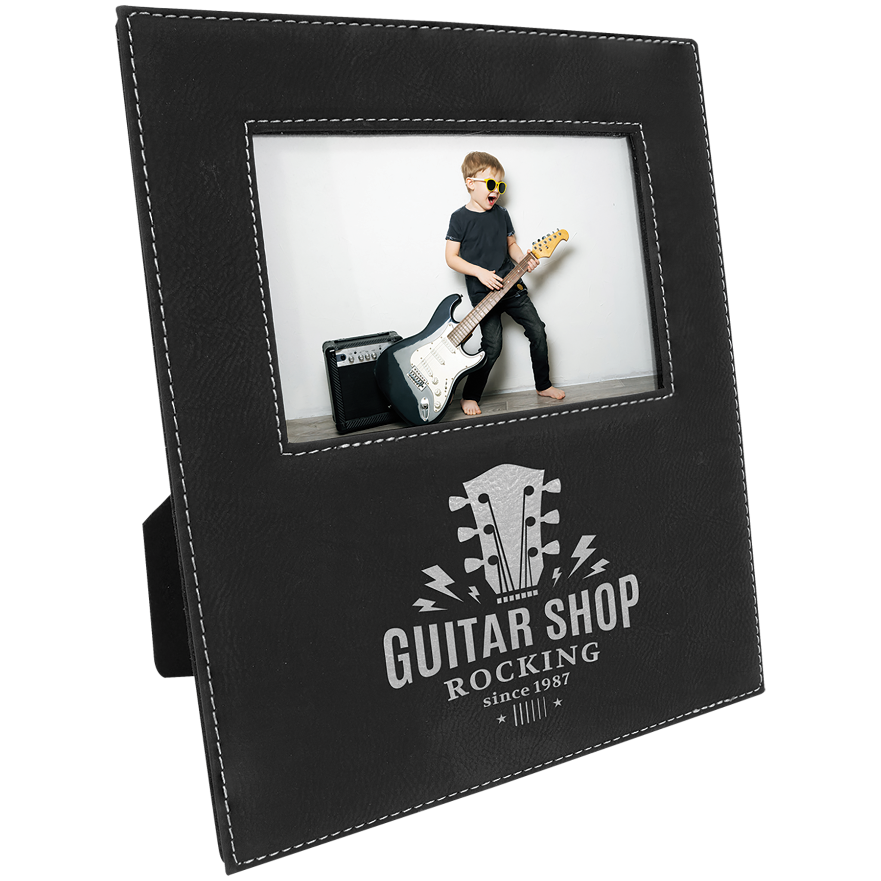 Leatherette Picture Frame with Large Engraving Area