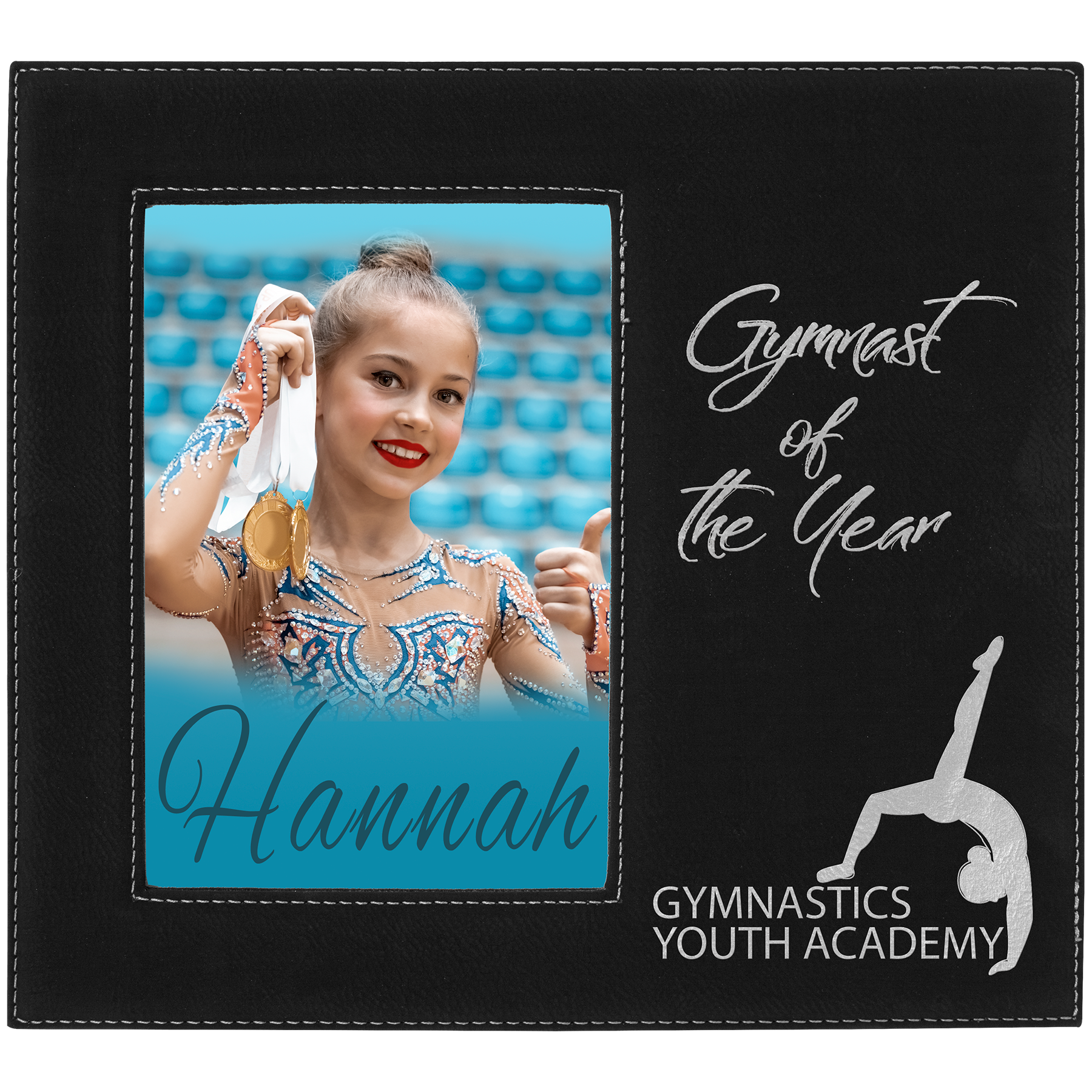 Leatherette Picture Frame with Large Engraving Area