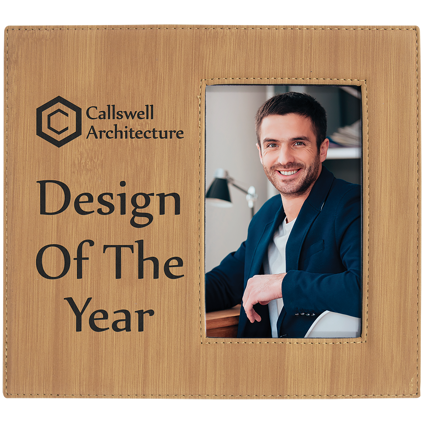 Leatherette Picture Frame with Large Engraving Area