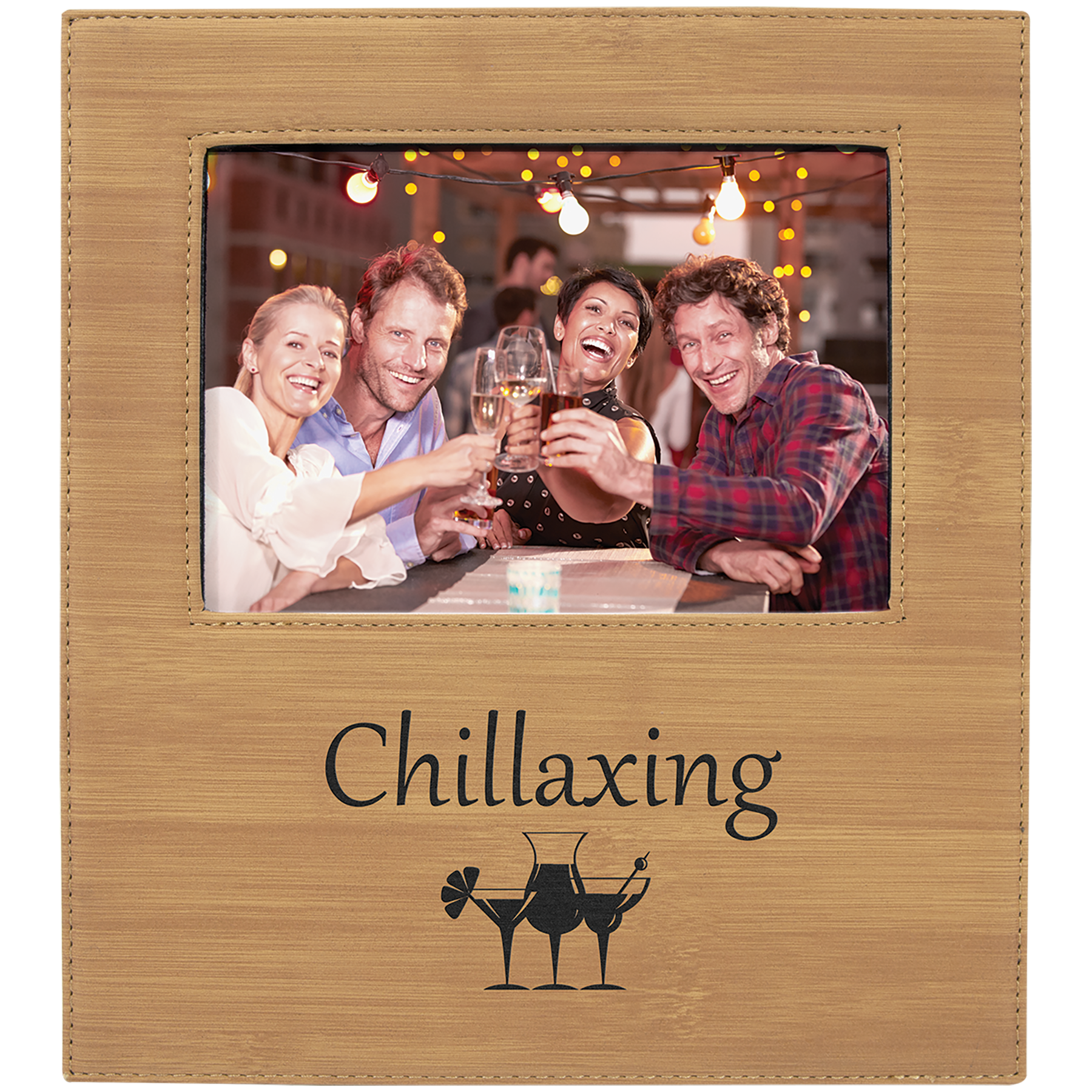 Leatherette Picture Frame with Large Engraving Area