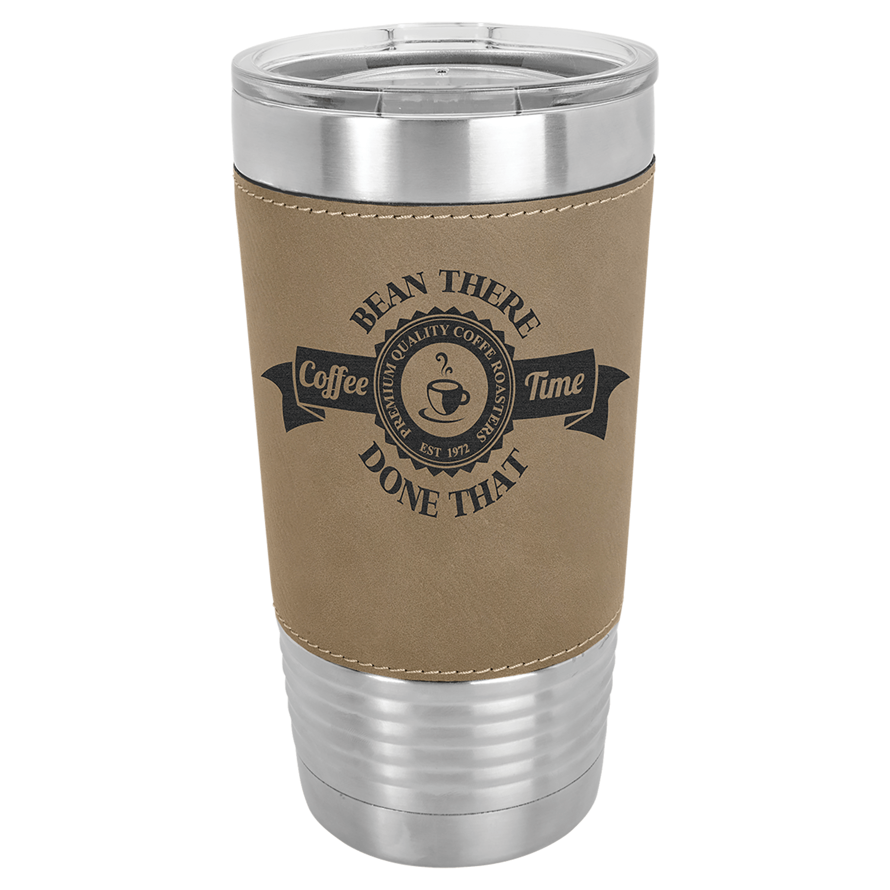 20 oz. Laserable Leatherette Tumbler with Clear Lid