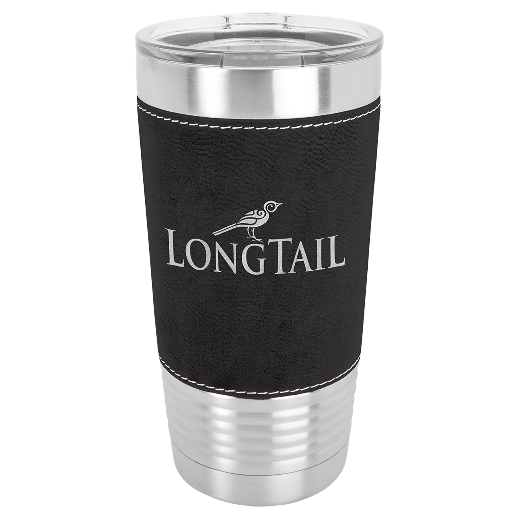 20 oz. Laserable Leatherette Tumbler with Clear Lid