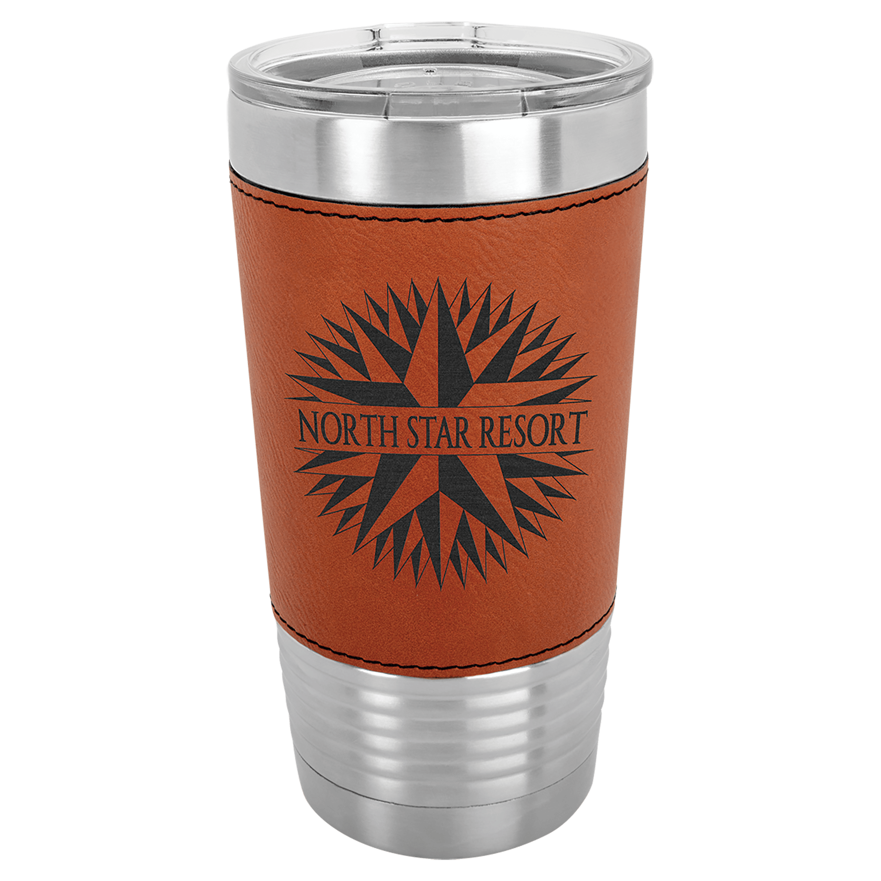 20 oz. Laserable Leatherette Tumbler with Clear Lid