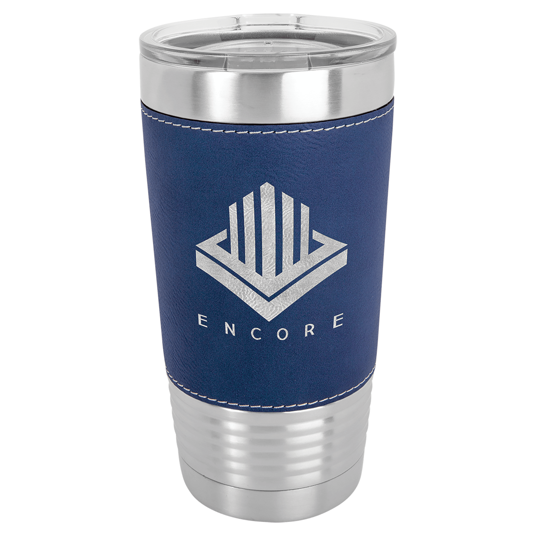 20 oz. Laserable Leatherette Tumbler with Clear Lid