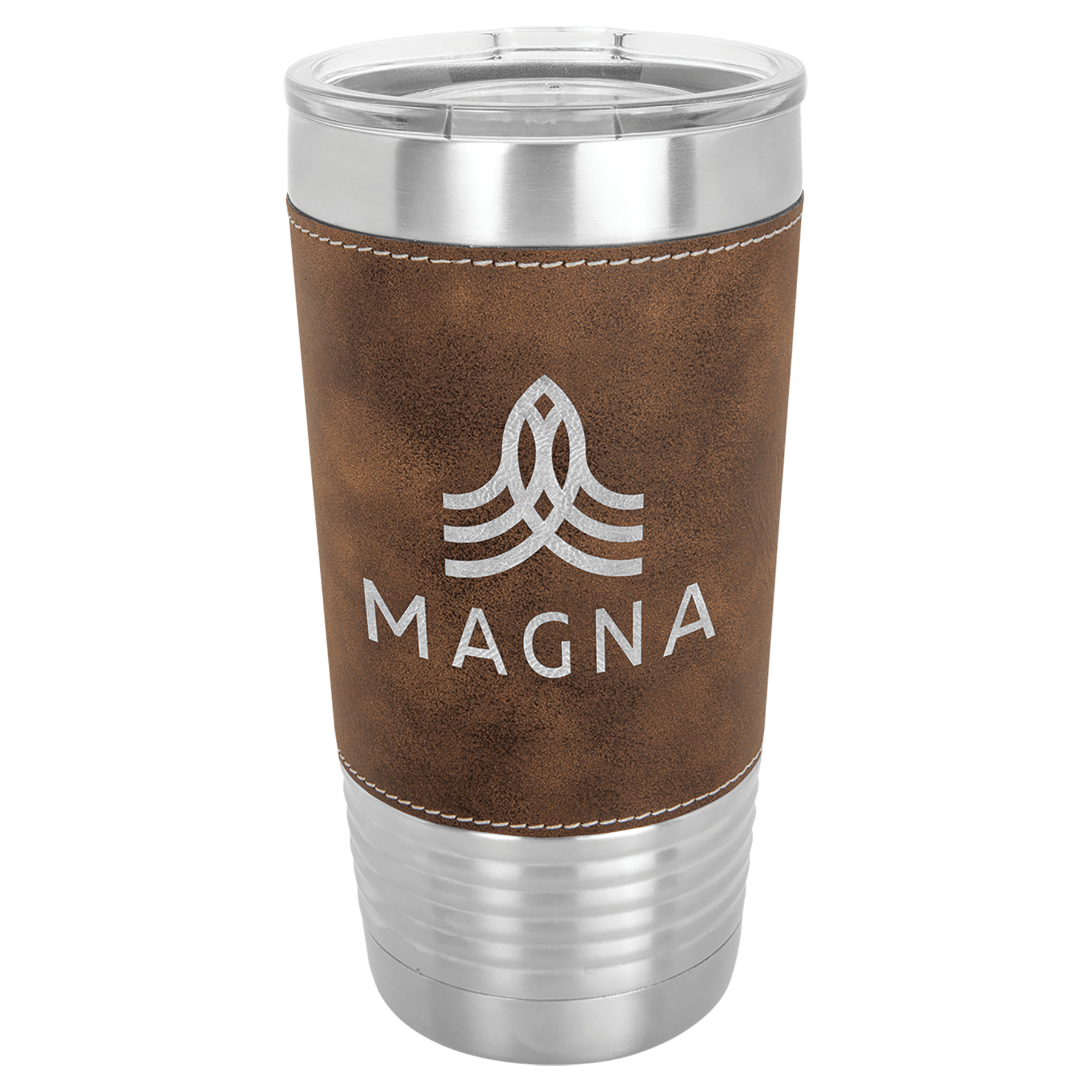 20 oz. Laserable Leatherette Tumbler with Clear Lid