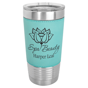 20 oz. Laserable Leatherette Tumbler with Clear Lid