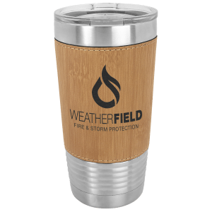 20 oz. Laserable Leatherette Tumbler with Clear Lid