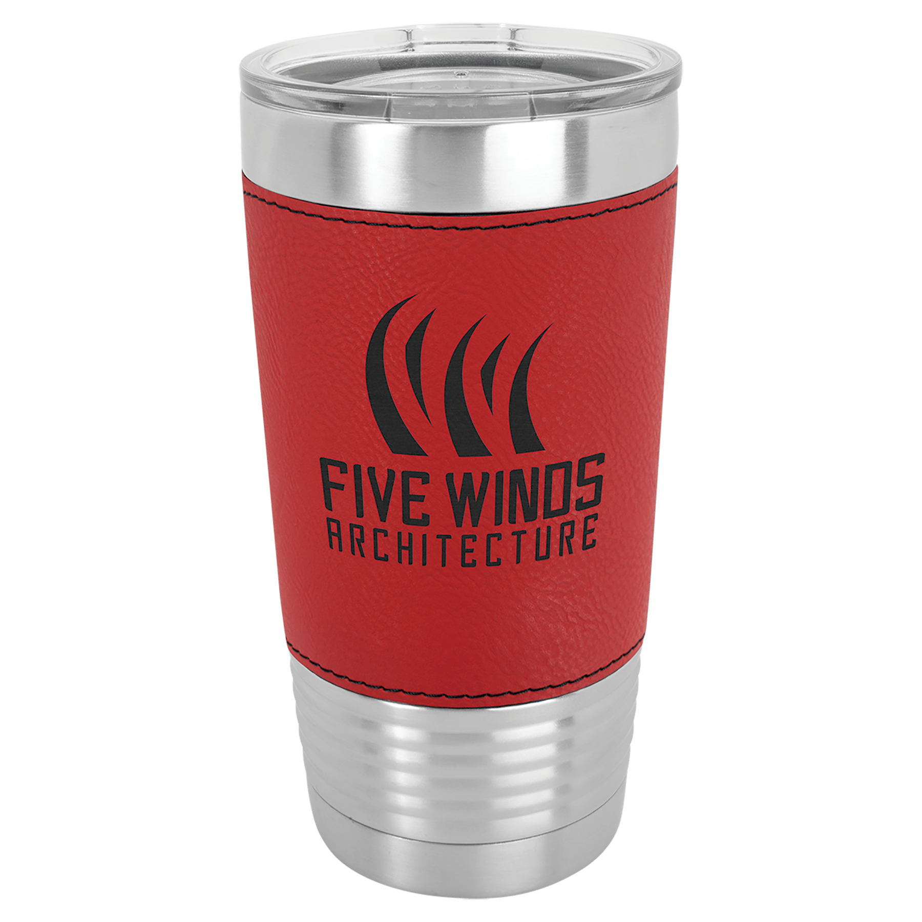 20 oz. Laserable Leatherette Tumbler with Clear Lid