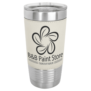 20 oz. Laserable Leatherette Tumbler with Clear Lid