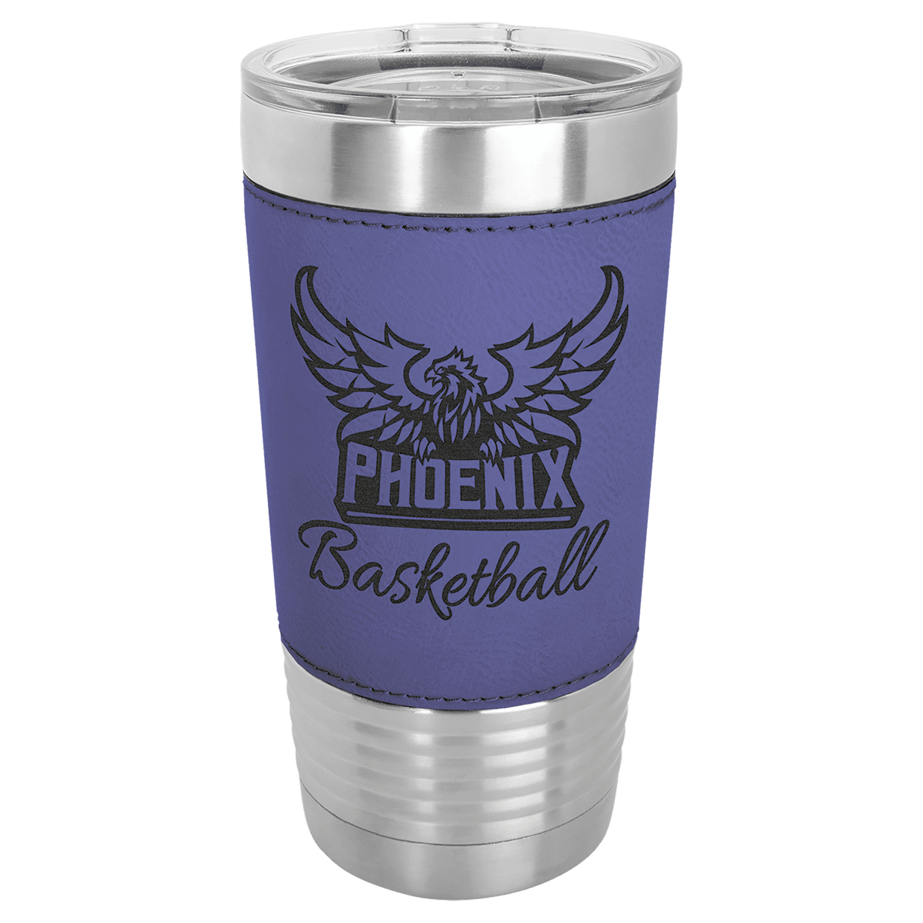 20 oz. Laserable Leatherette Tumbler with Clear Lid