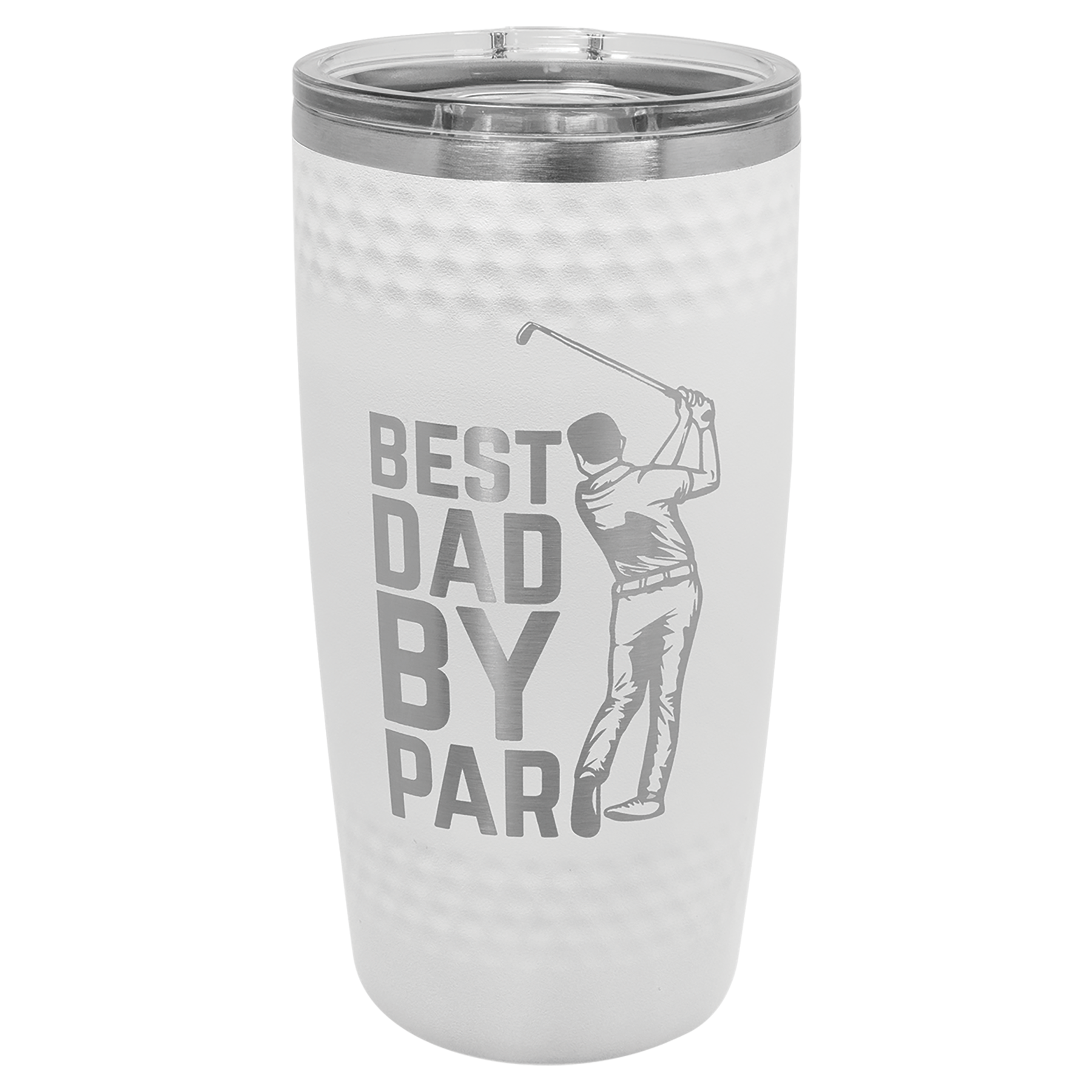 20 oz. White Golf Tumbler with Dimples and Slider Lid
