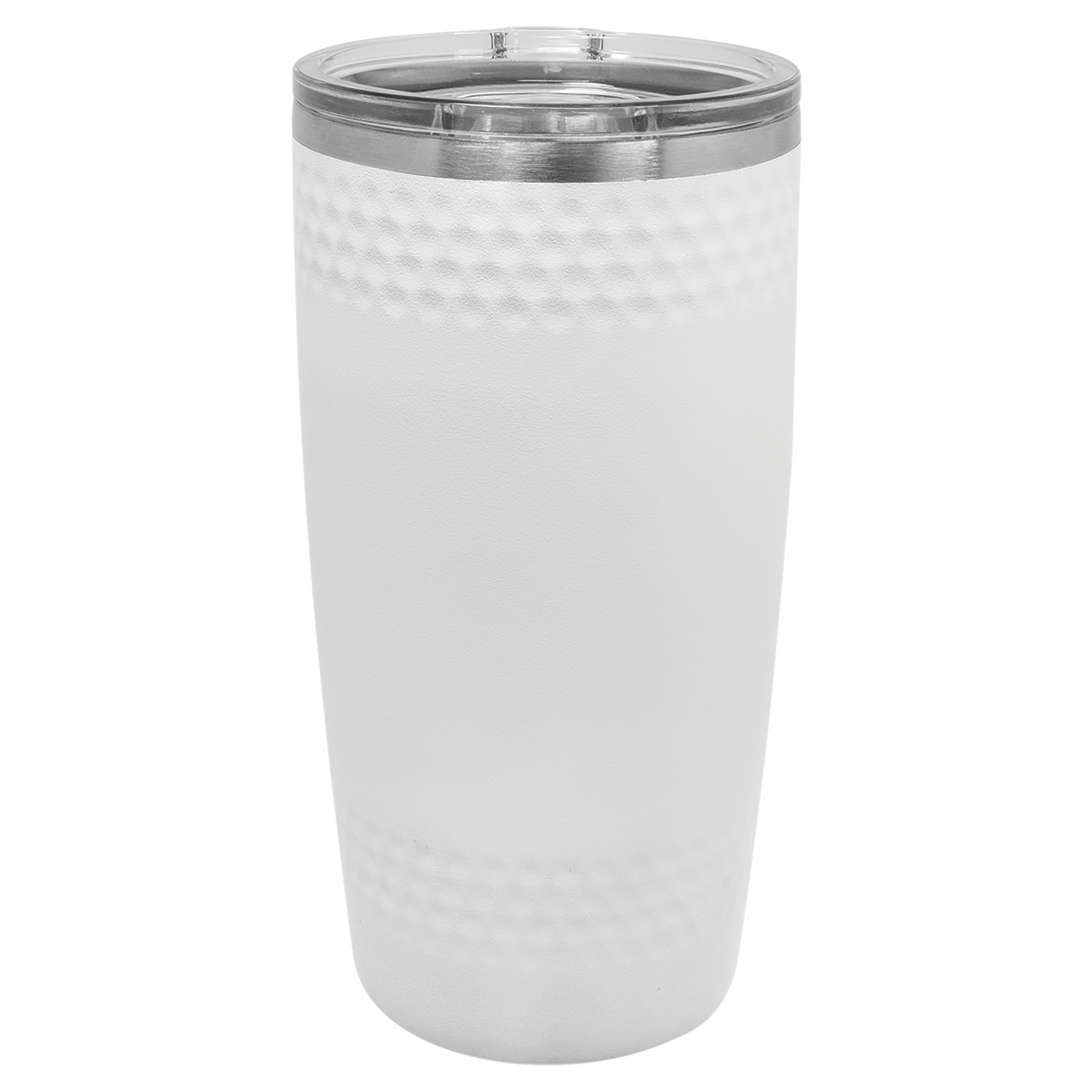 20 oz. White Golf Tumbler with Dimples and Slider Lid