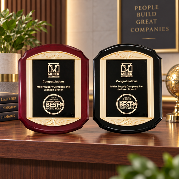 High Gloss Plaque with Gold Frame Casting
