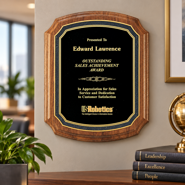 American Walnut Notched Plaque