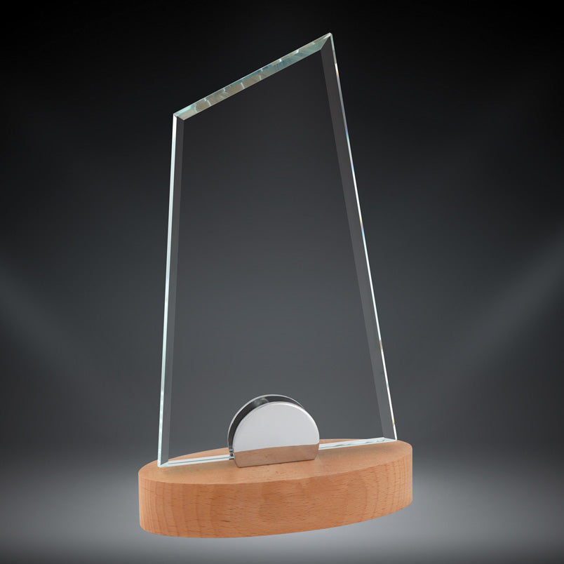 Milan Glass with Wood & Metal Base