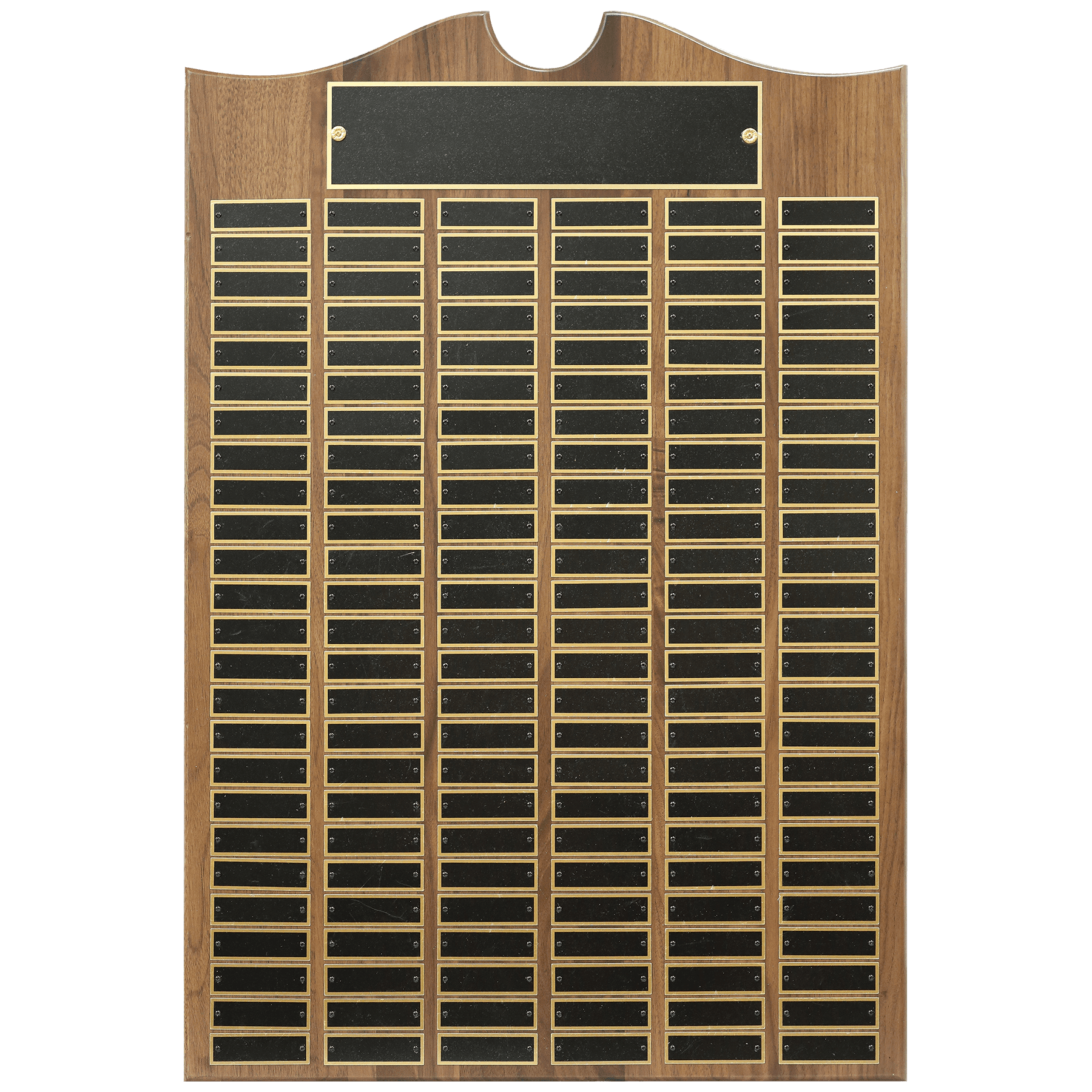 Perpetual Walnut Plaque With Scroll Top